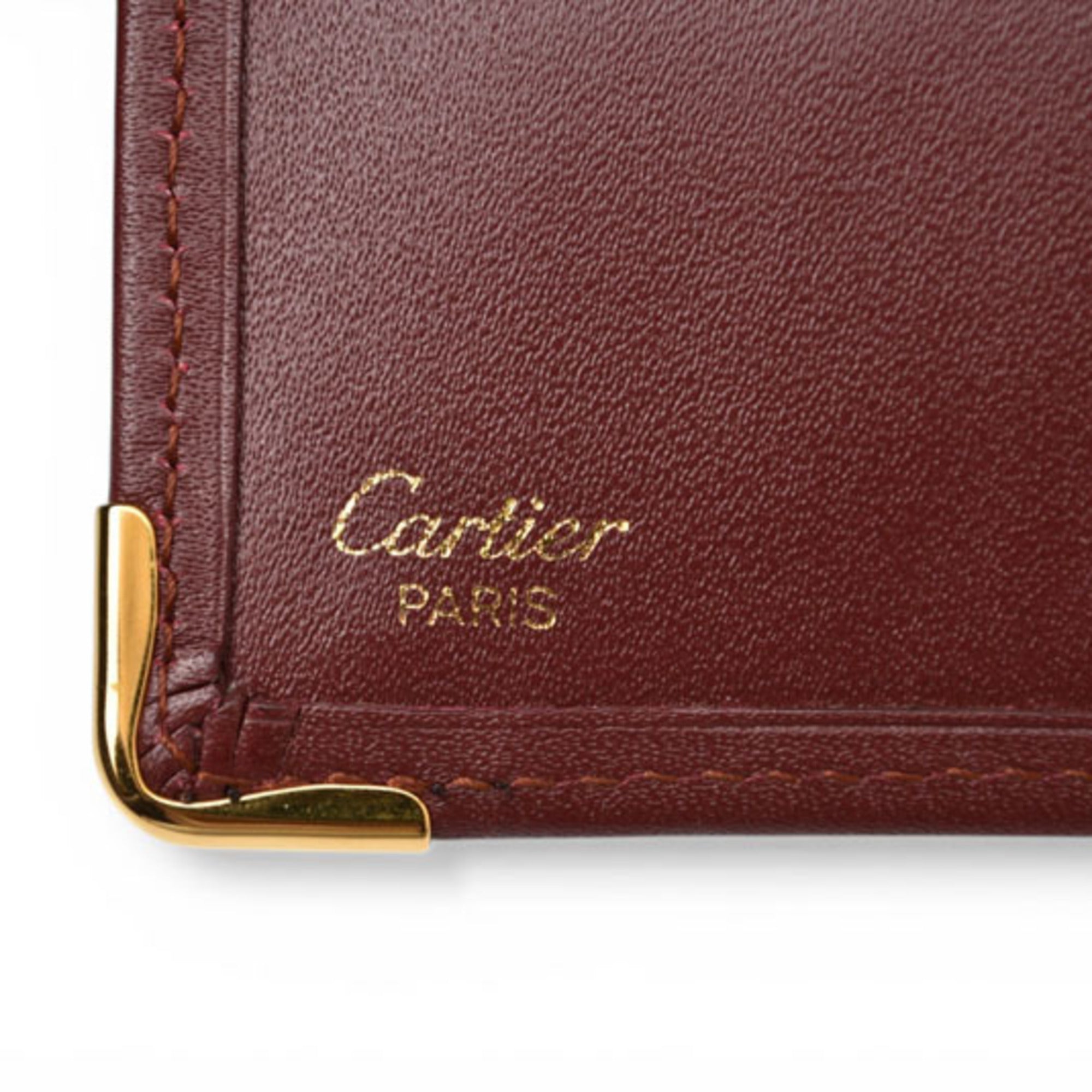 Cartier Bordeaux Leather Wallet (Bi-Fold) (Pre-Owned)