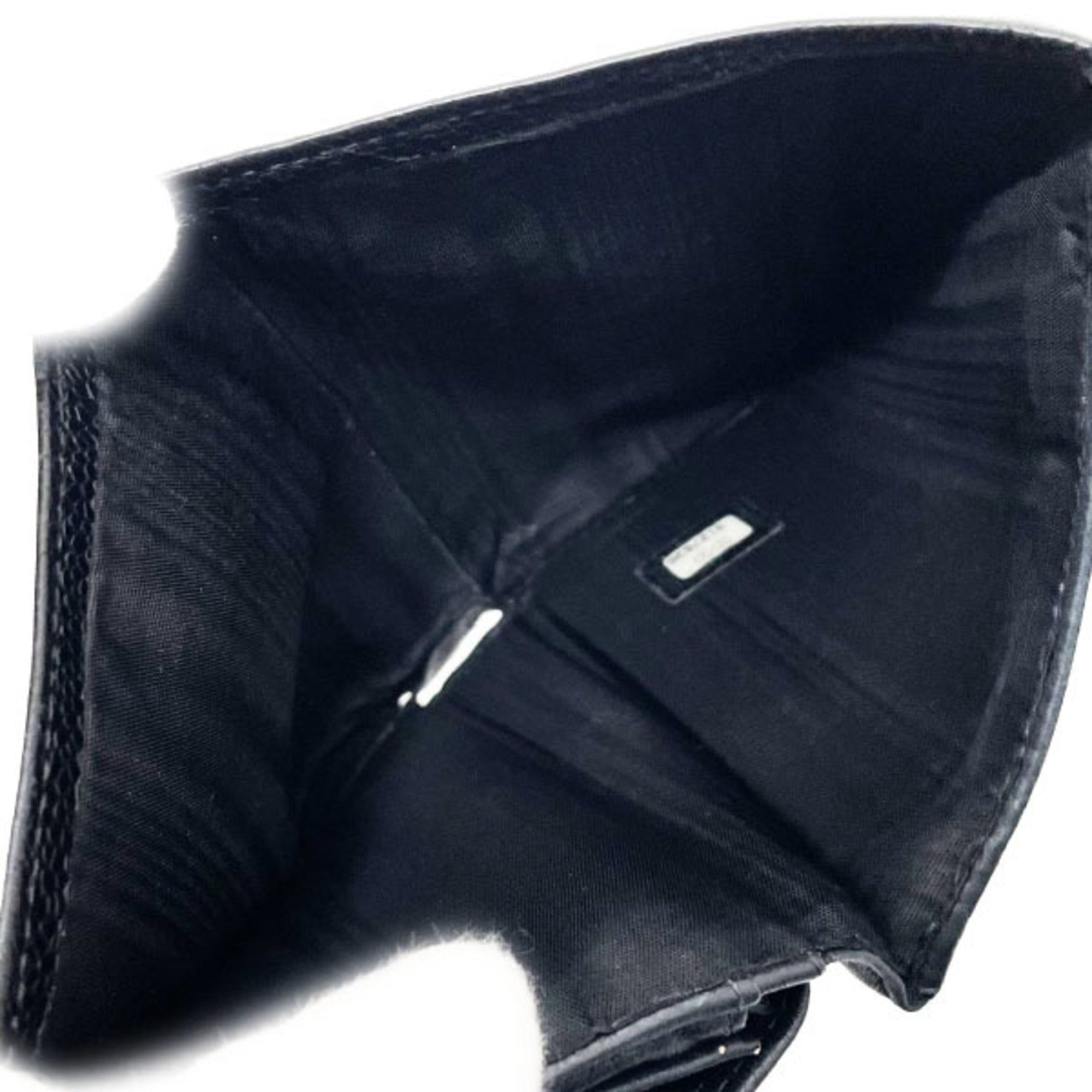 Chanel Black Grained Calfskin Wallet (Tri-Fold) (Pre-Owned)