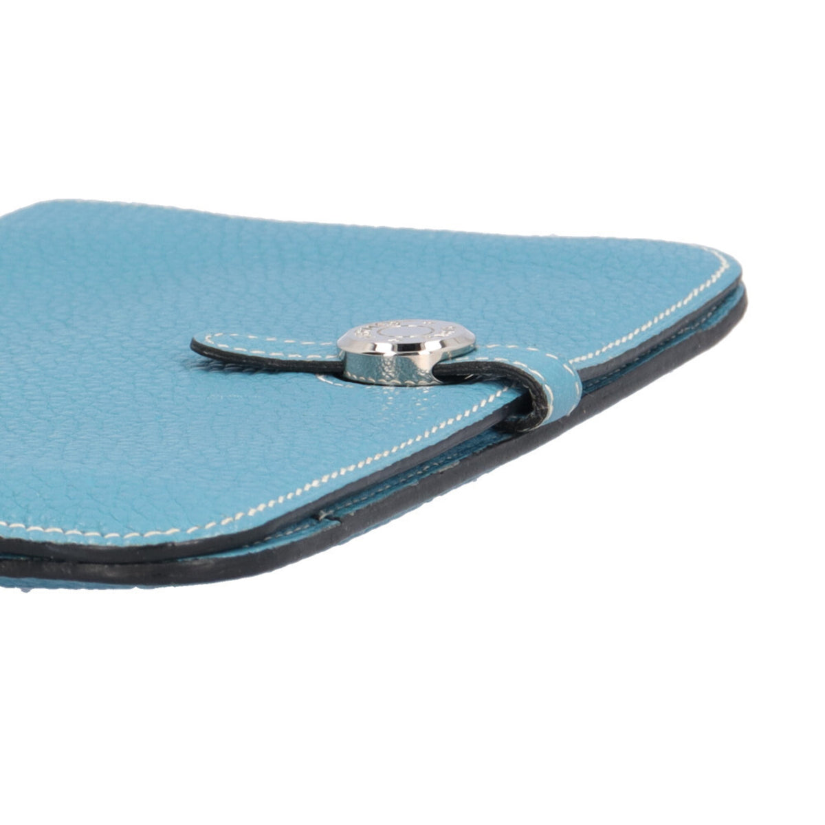 Hermes Blue Blue Jean Taurillon Clemence Leather Long Wallet (Bi-Fold) (Pre-Owned)