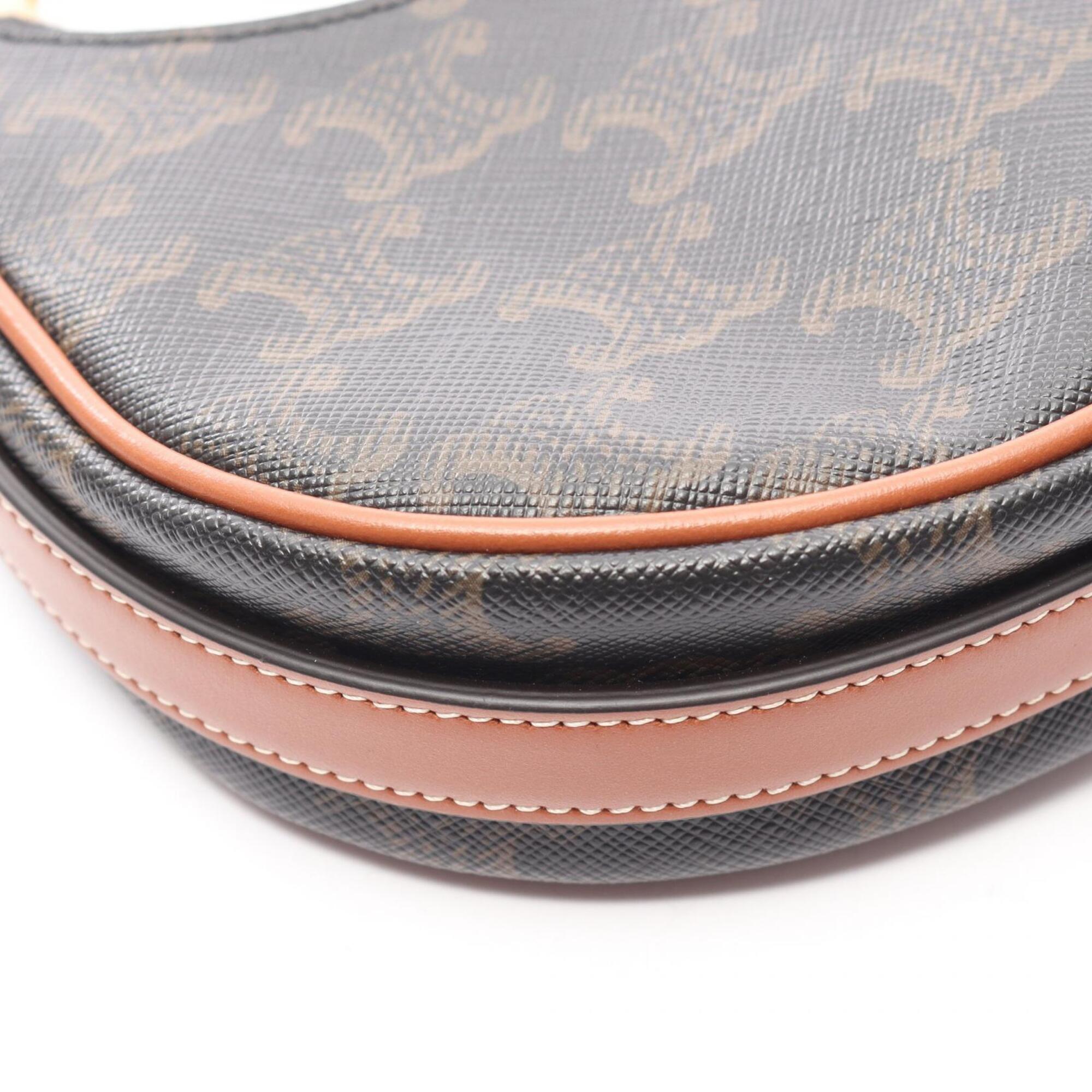 Celine Black Brown Coated Canvas Pvc Leather Handbag (Pre-Owned)
