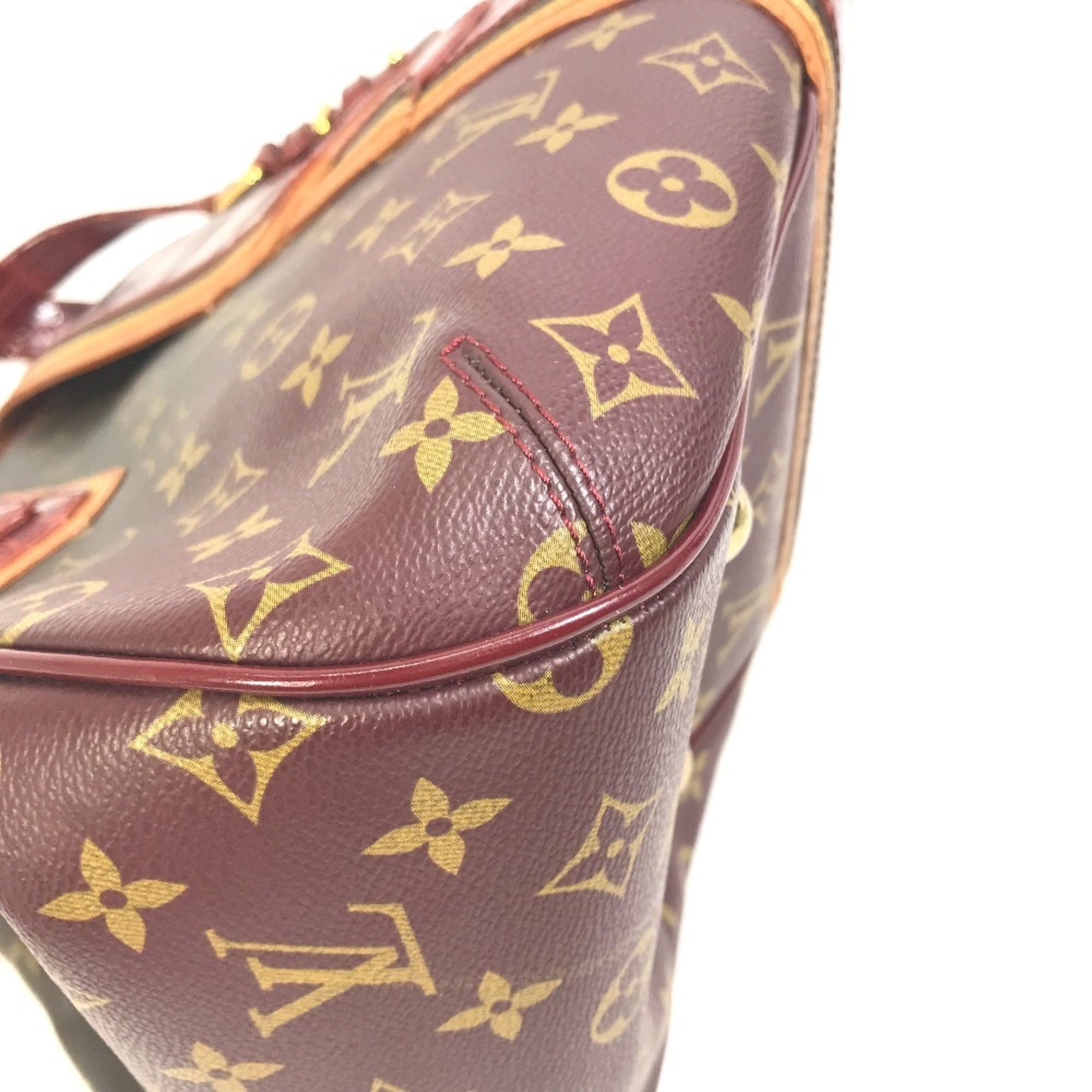 Louis Vuitton Monogram Mirage Brown Red Color Canvas Boston Bag Shoulder Bag (Pre-Owned)