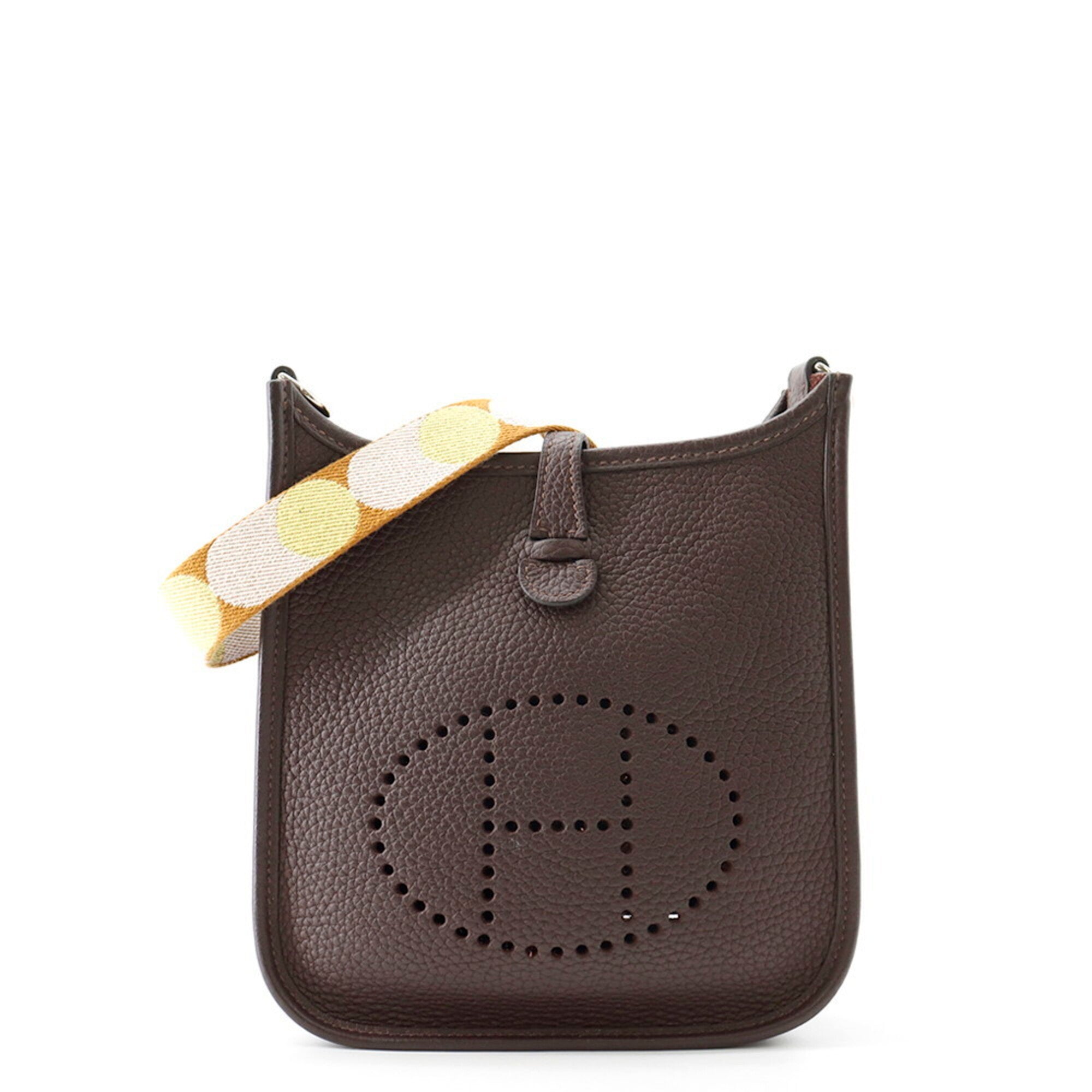 Hermes Evelyne Ebene Taurillon Clemence Leather Handbag (Pre-Owned)