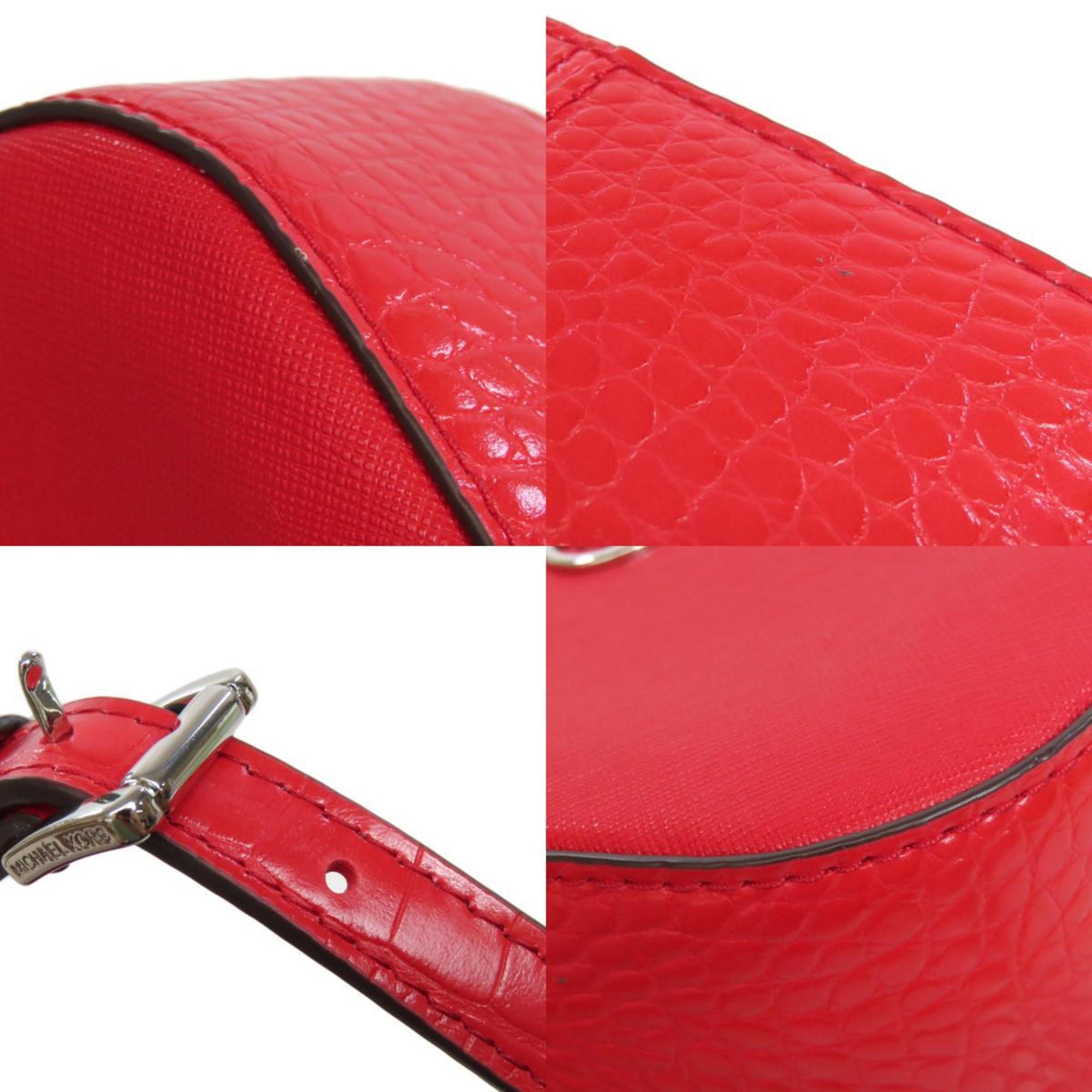 Michael Kors Red Color Leather Shoulder Bag (Pre-Owned)