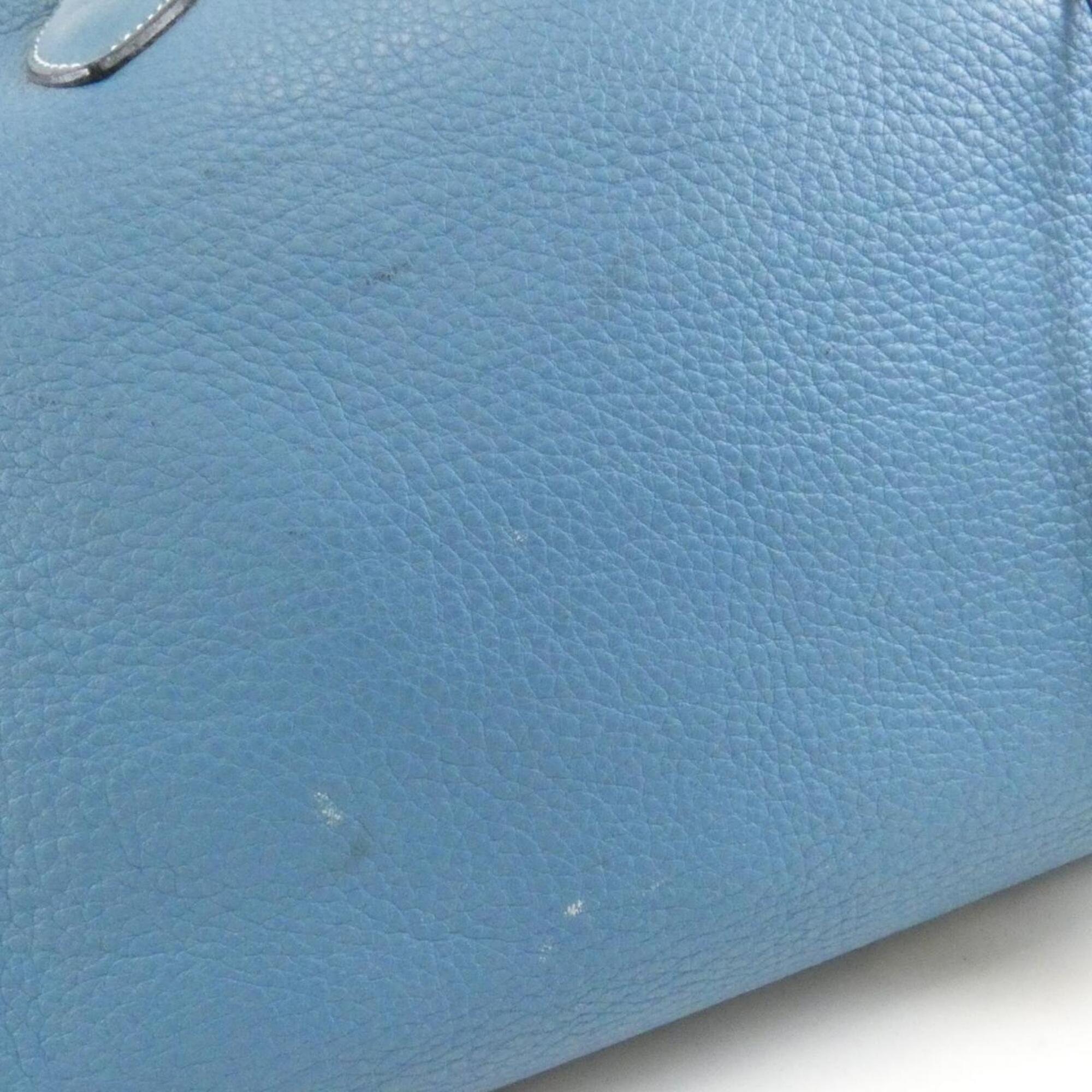 Hermes Blue Jean Taurillon Clemence Leather Boston Bag (Pre-Owned)