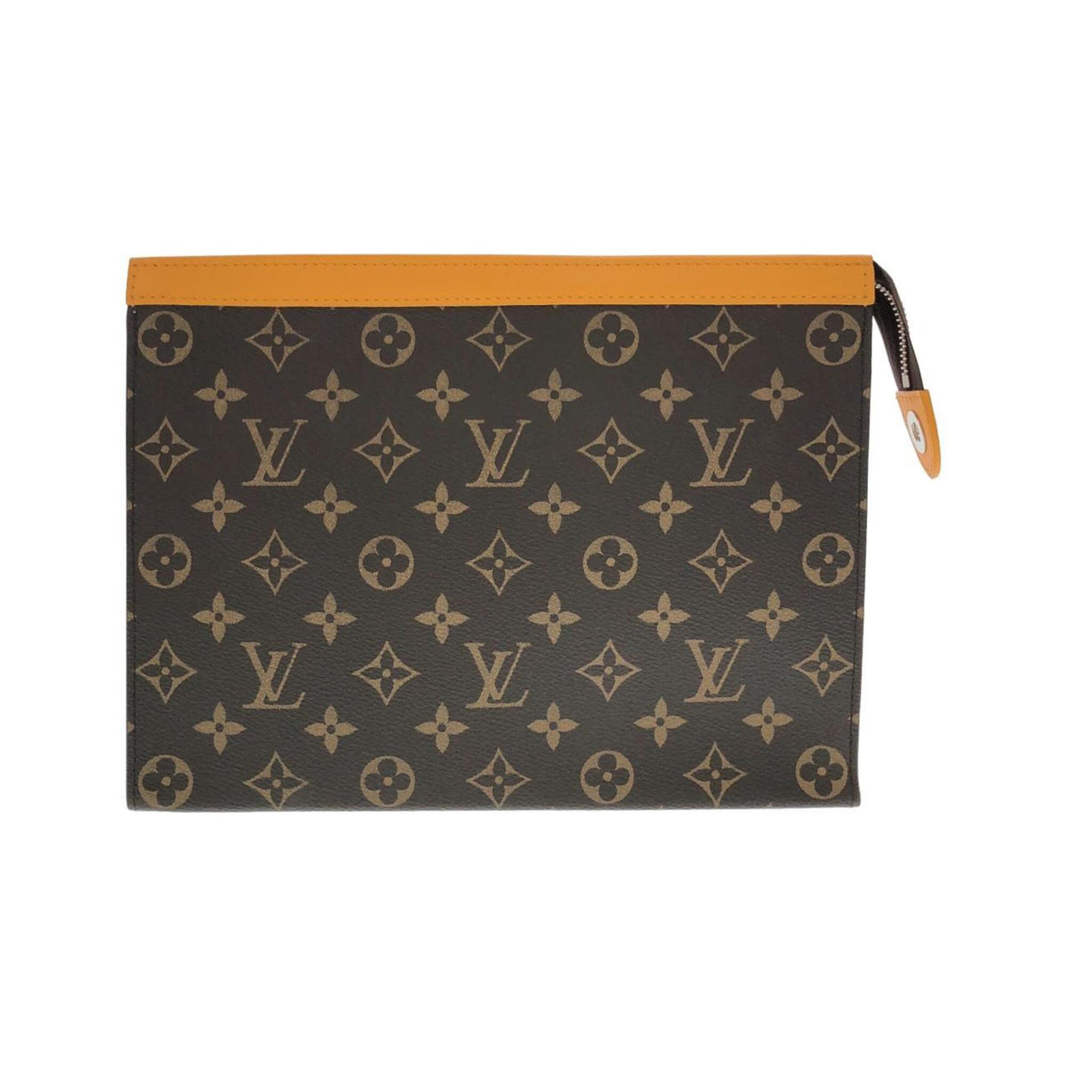 Louis Vuitton Monogram Macassar Marron Saffron Yellow Coated Canvas Pochette (Pre-Owned)