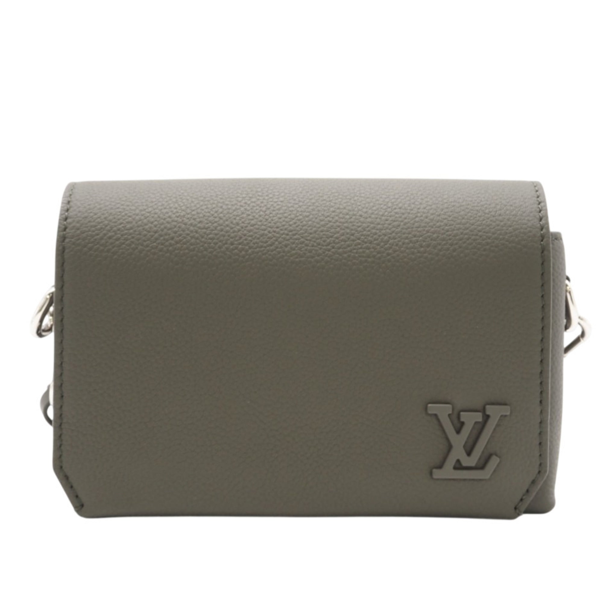 Louis Vuitton Khaki Leather Shoulder Bag (Pre-Owned)