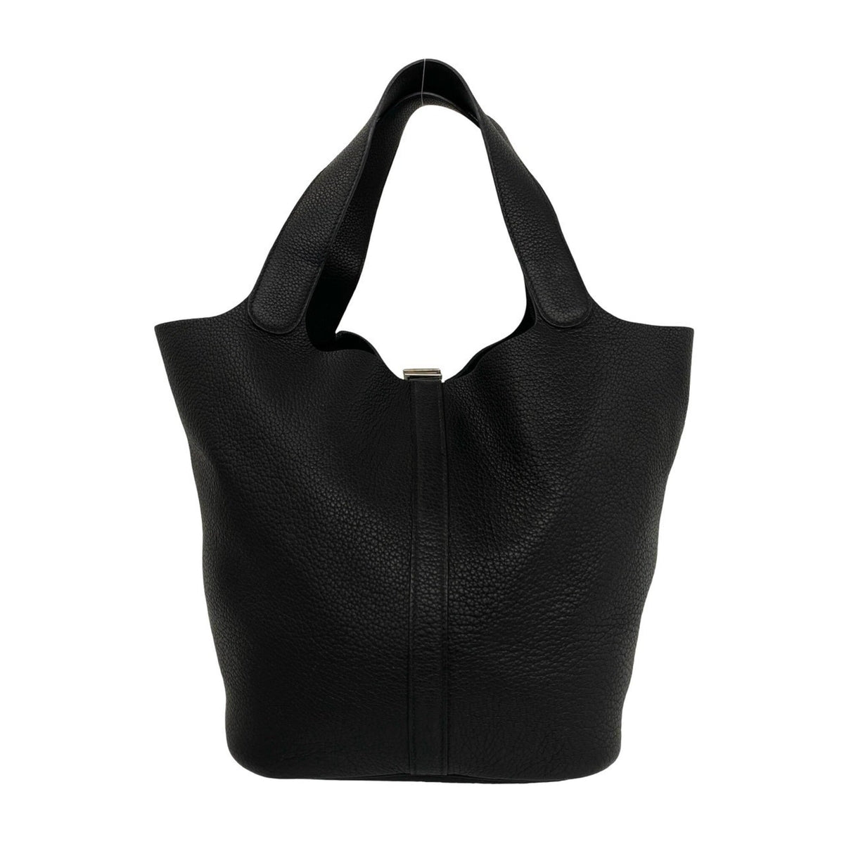 Hermes Black Taurillon Clemence Leather Handbag Tote Bag (Pre-Owned)