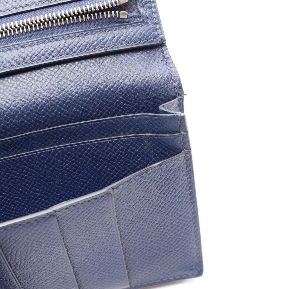 Hermes Bleu Saphir Blue Blue Paradise Navy Epsom Leather Long Wallet (Bi-Fold) (Pre-Owned)