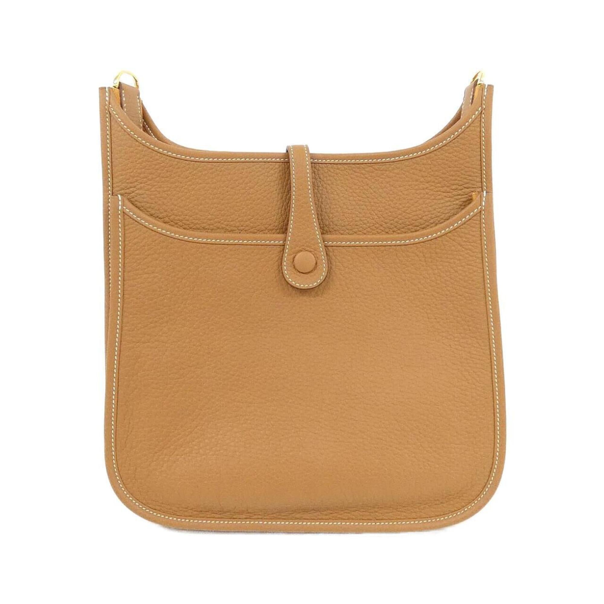 Hermes Brown Gold Brown Taurillon Clemence Leather Shoulder Bag (Pre-Owned)