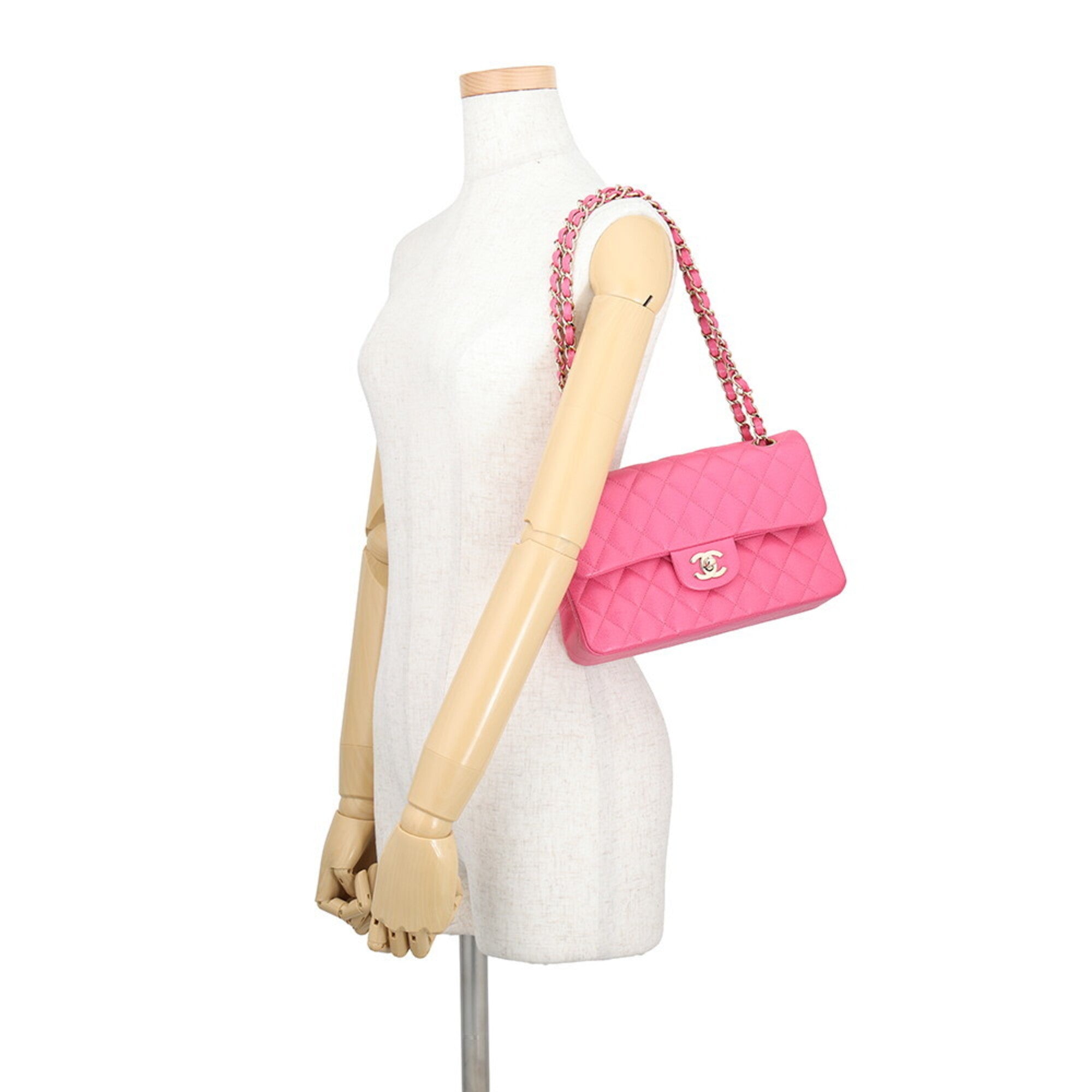 Chanel Matelasse Pink Grained Calfskin Handbag Shoulder Bag (Pre-Owned)