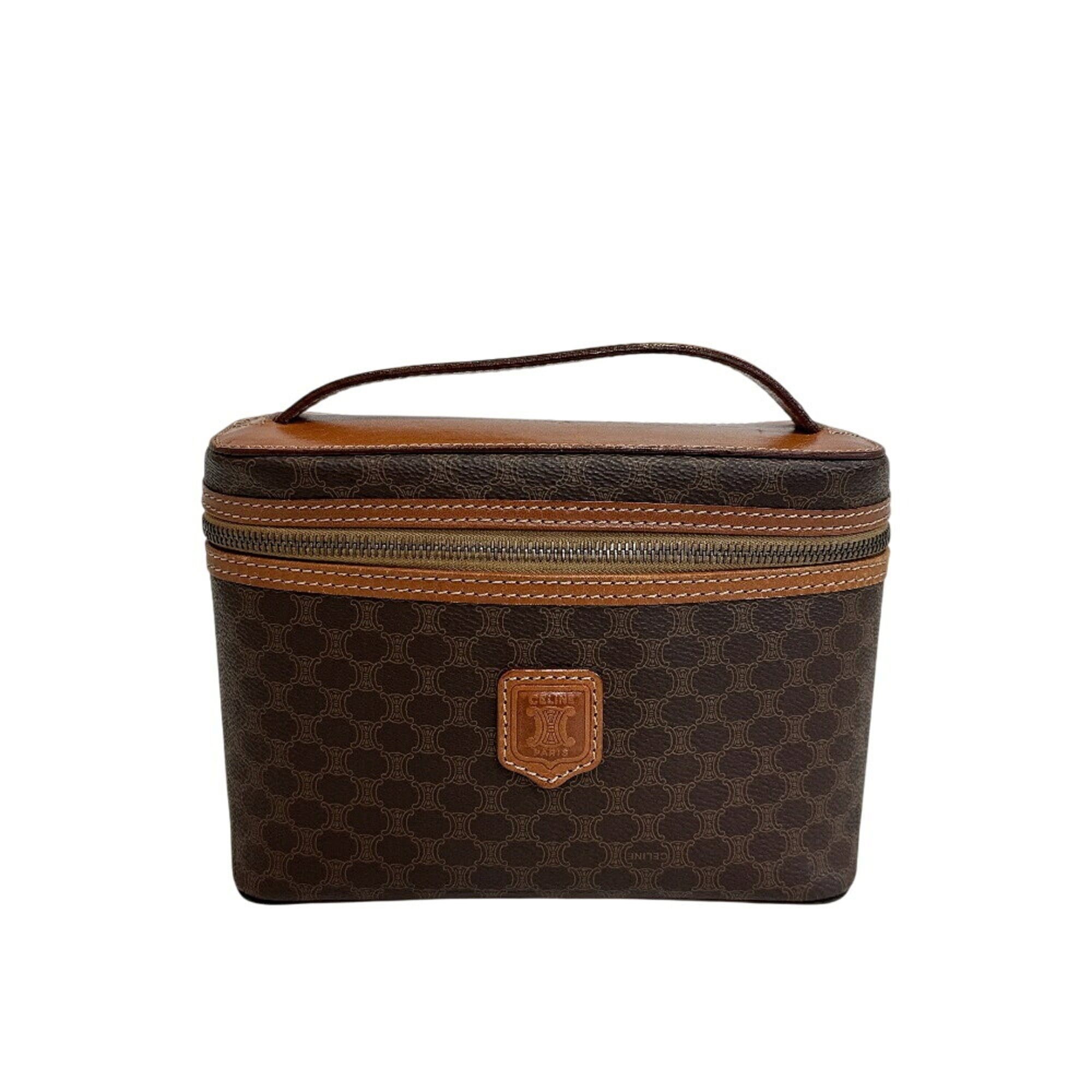 Celine Macadam Brown Pvc Leather Handbag (Pre-Owned)