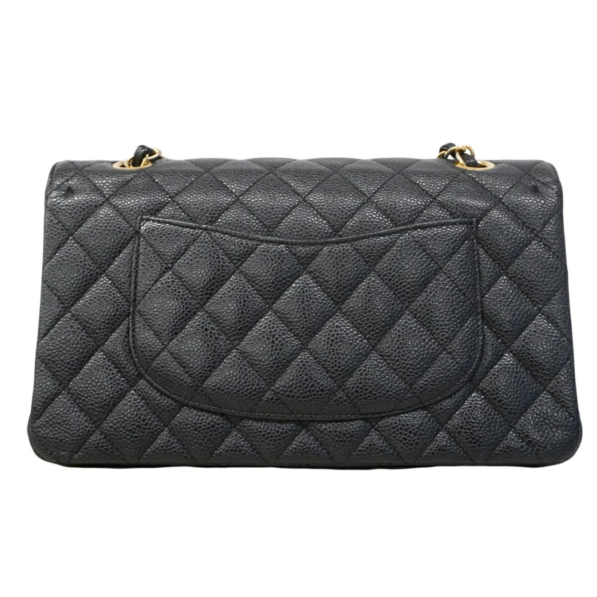 Chanel Black Grained Calfskin Shoulder Bag (Pre-Owned)