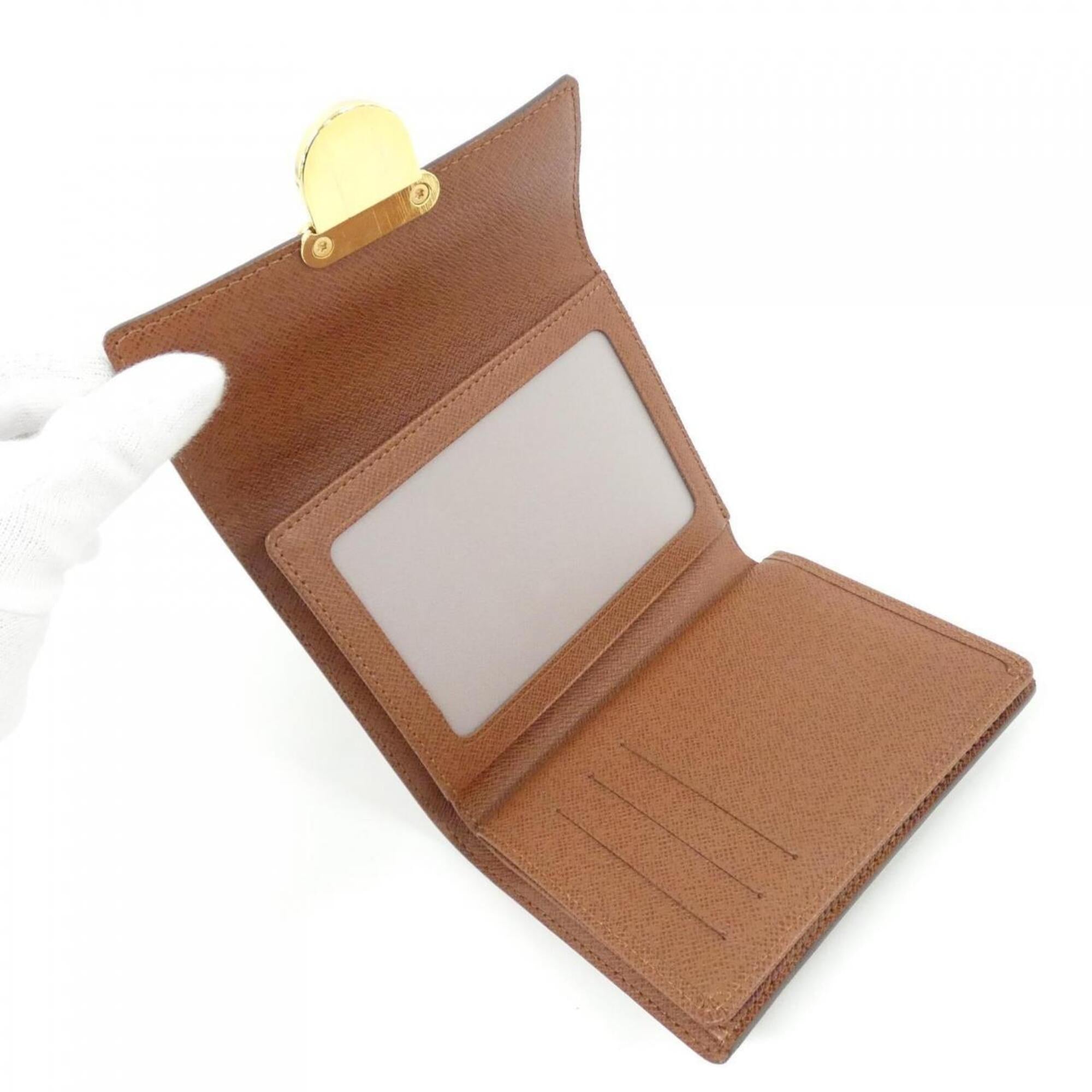 Louis Vuitton Brown Coated Canvas Wallet (Tri-Fold) (Pre-Owned)