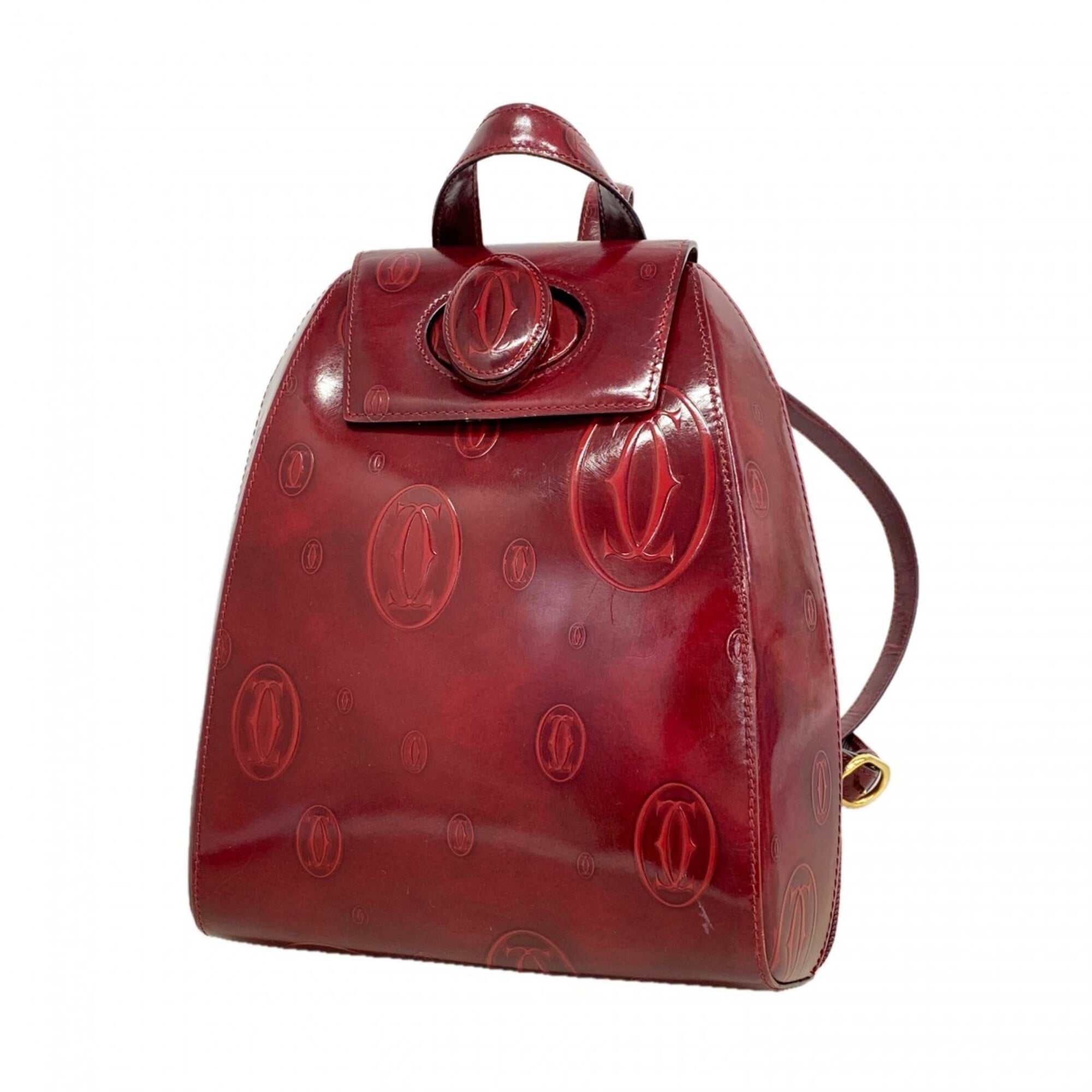 Cartier Bordeaux Leather Backpack (Pre-Owned)