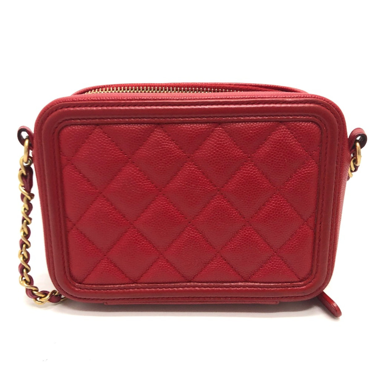 Chanel Red Leather Shoulder Bag (Pre-Owned)