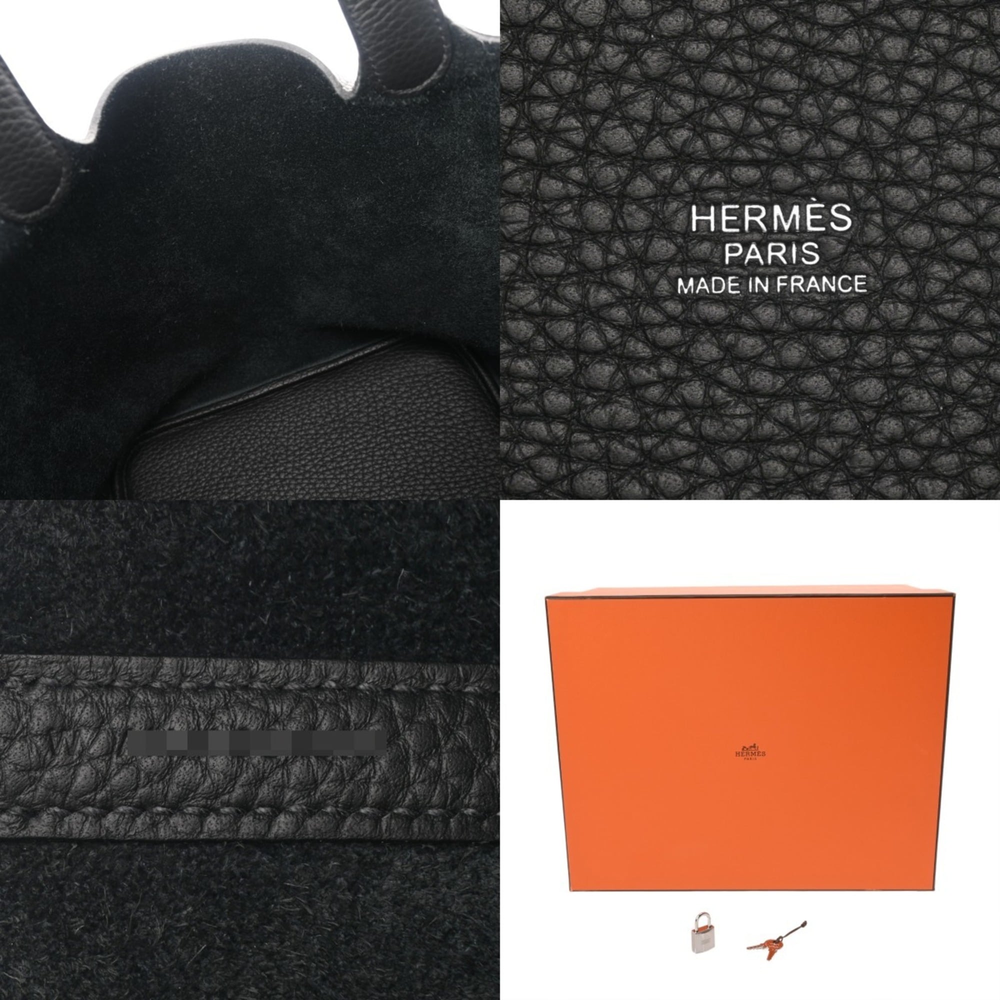 Hermes Black Taurillon Clemence Leather Handbag (Pre-Owned)