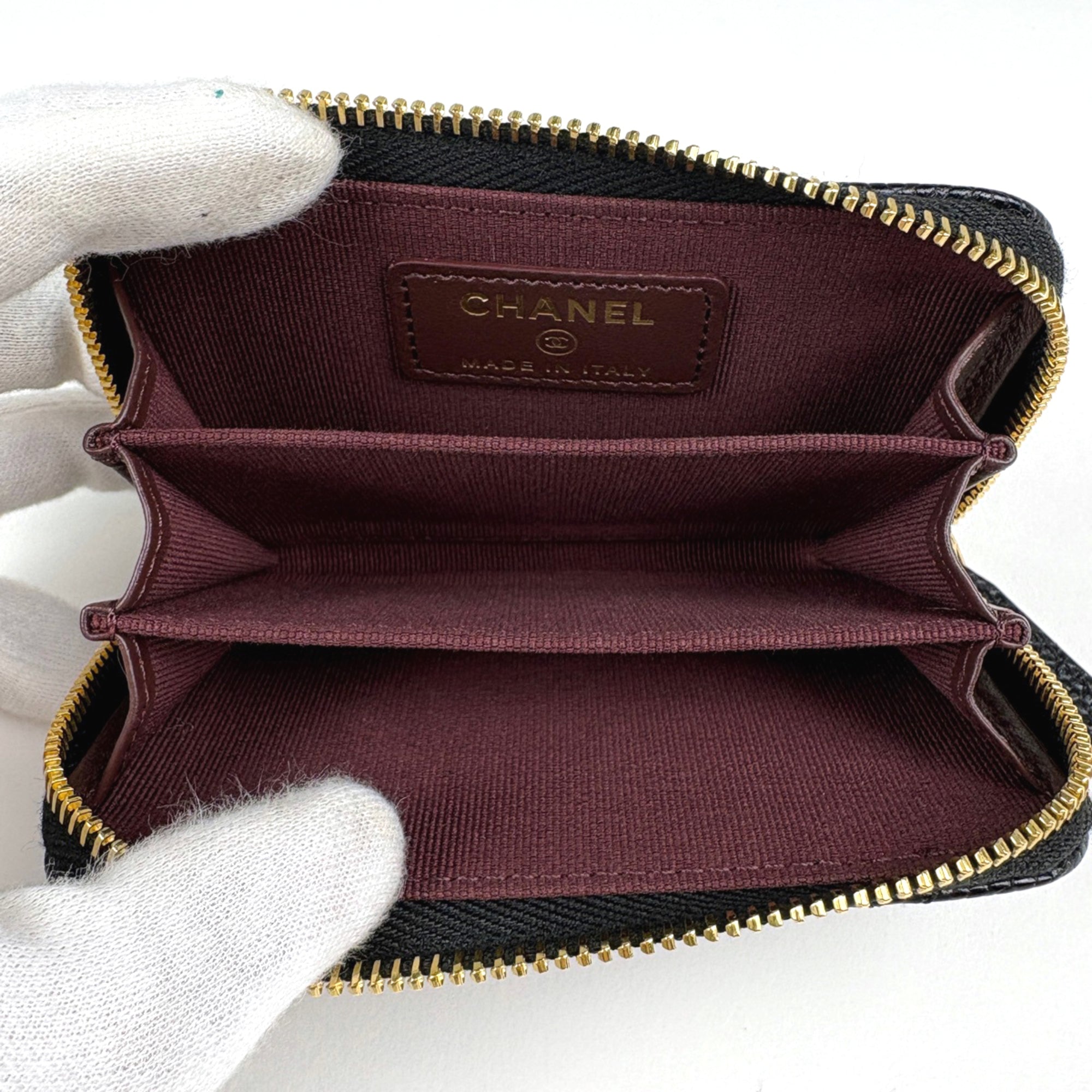 Chanel Black Grained Calfskin Coin Purse/Coin Case (Pre-Owned)