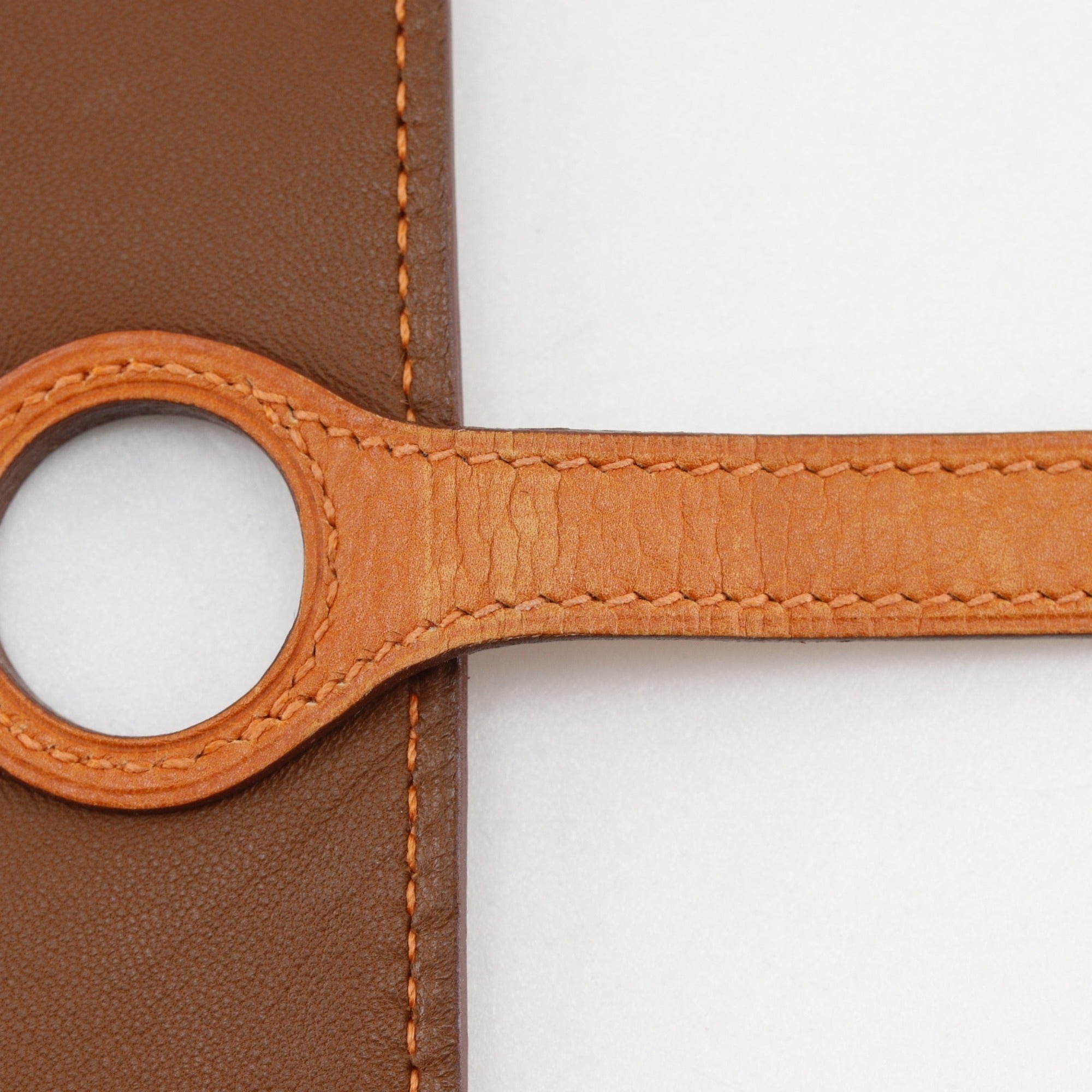 Hermes Brown Togo Leather Long Wallet (Bi-Fold) (Pre-Owned)