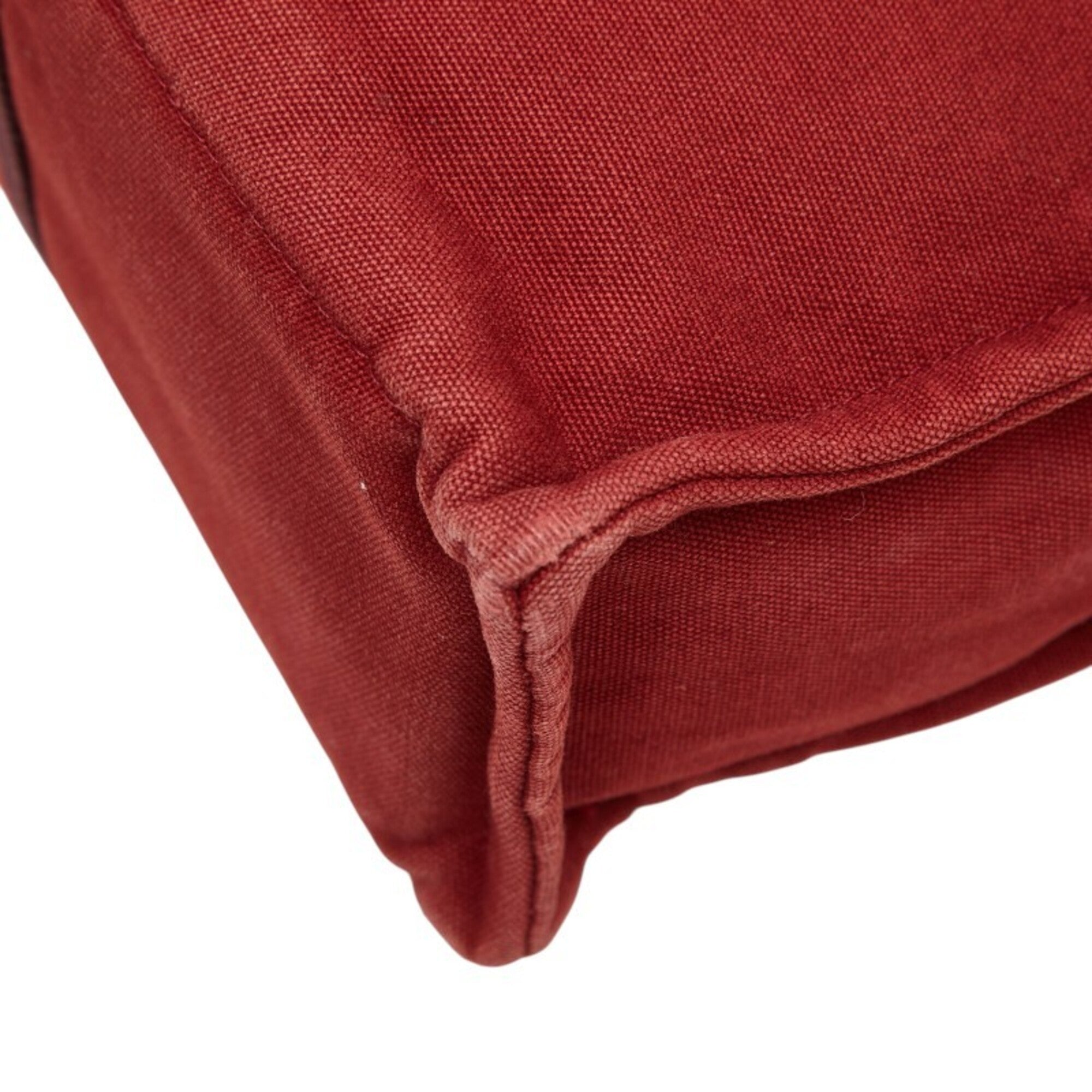 Hermes Red Color Canvas Handbag Tote Bag (Pre-Owned)