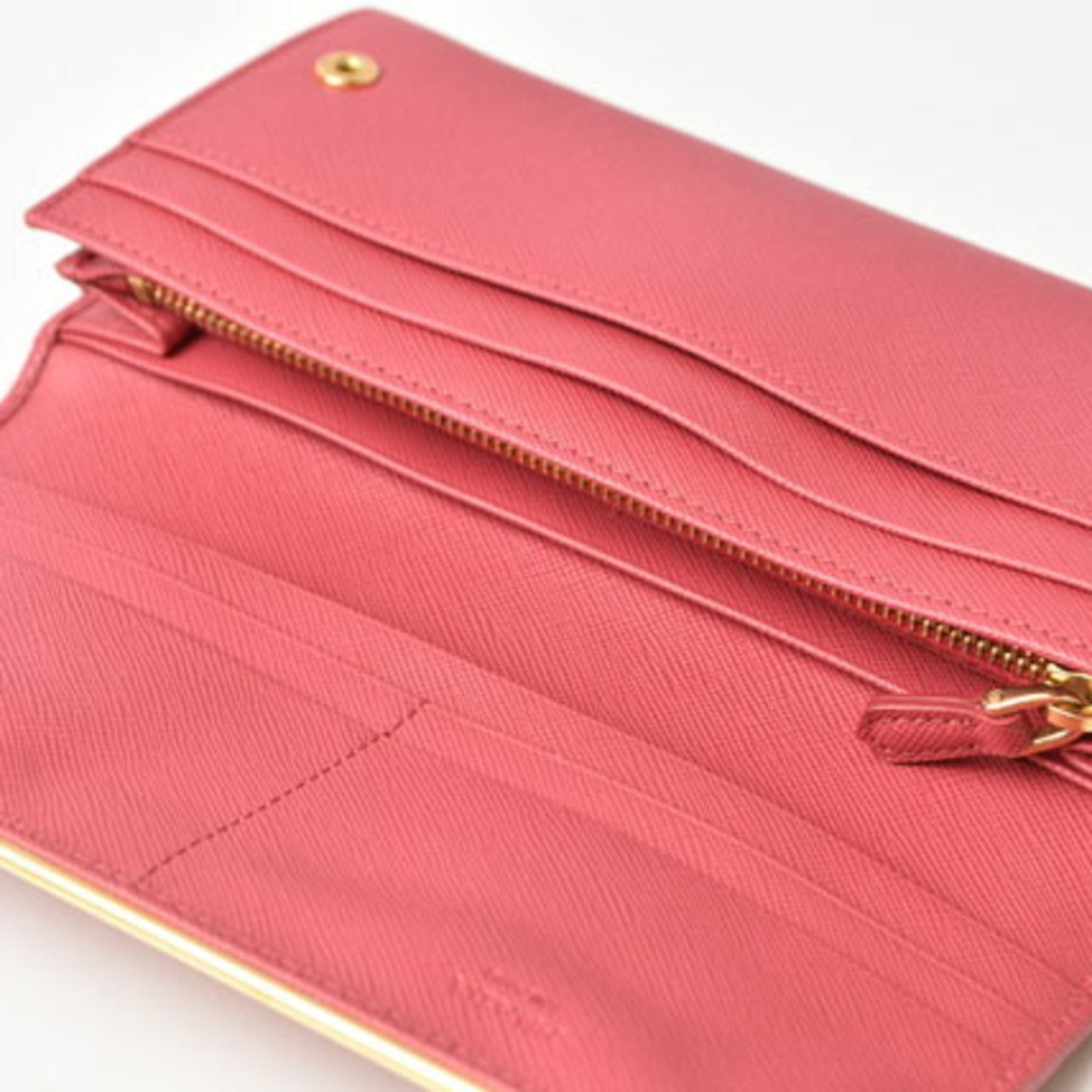 Prada Peonia Saffiano Metal Saffiano Metal Long Wallet (Bi-Fold) (Pre-Owned)