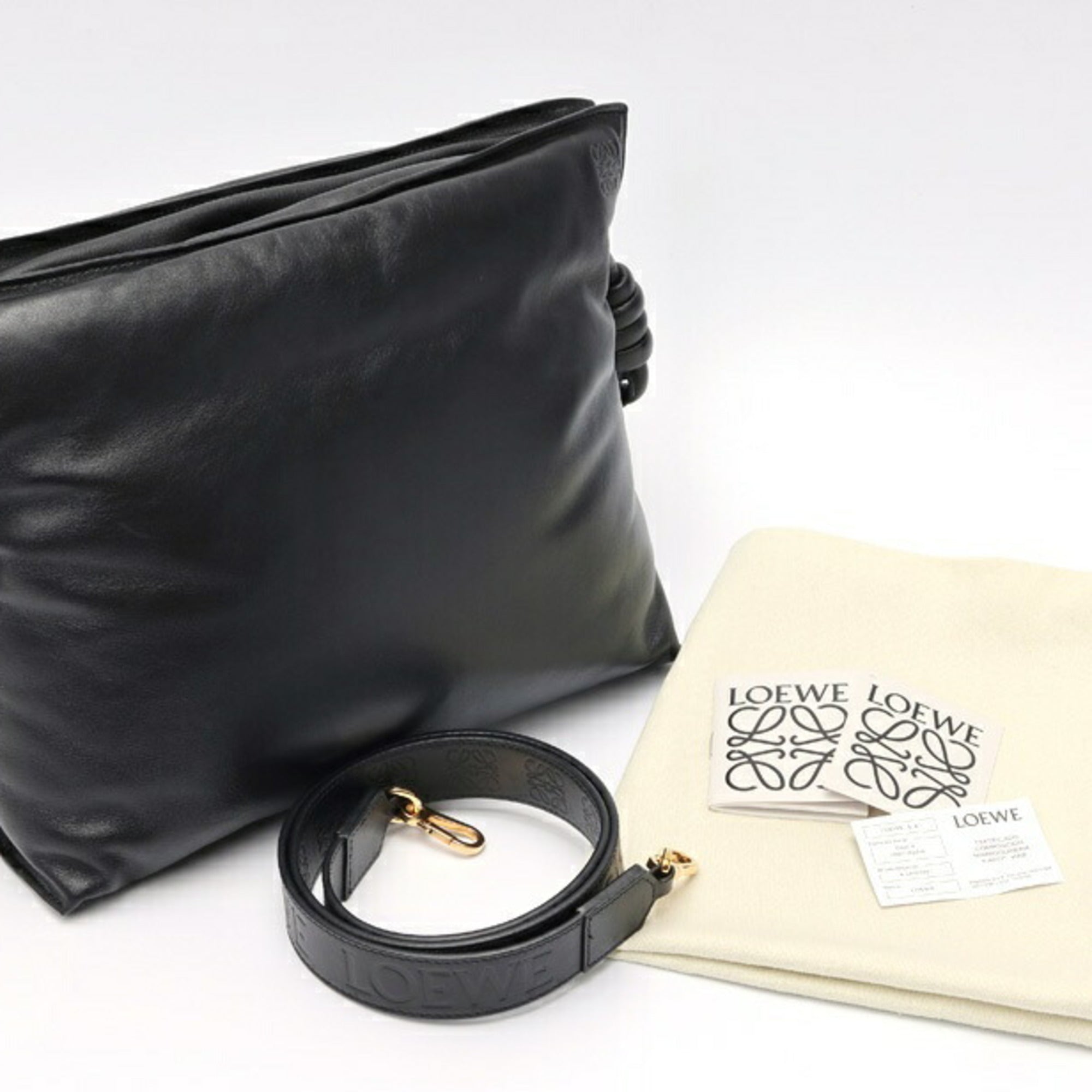 Loewe Flamenco Black Leather Shoulder Bag (Pre-Owned)