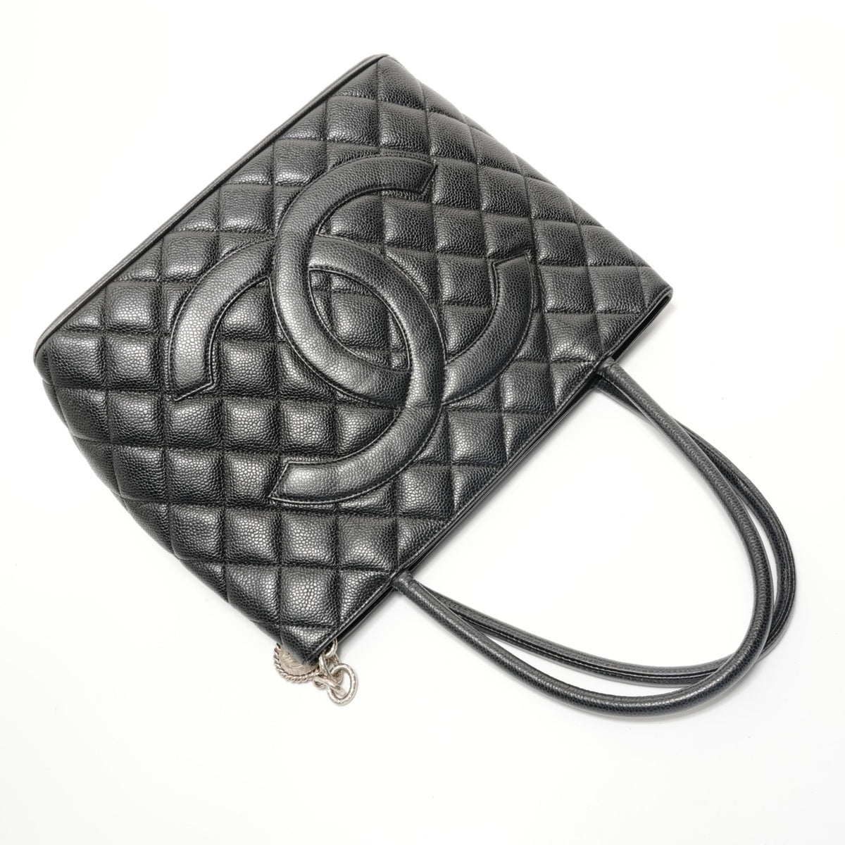 Chanel Black Grained Calfskin Tote Bag (Pre-Owned)