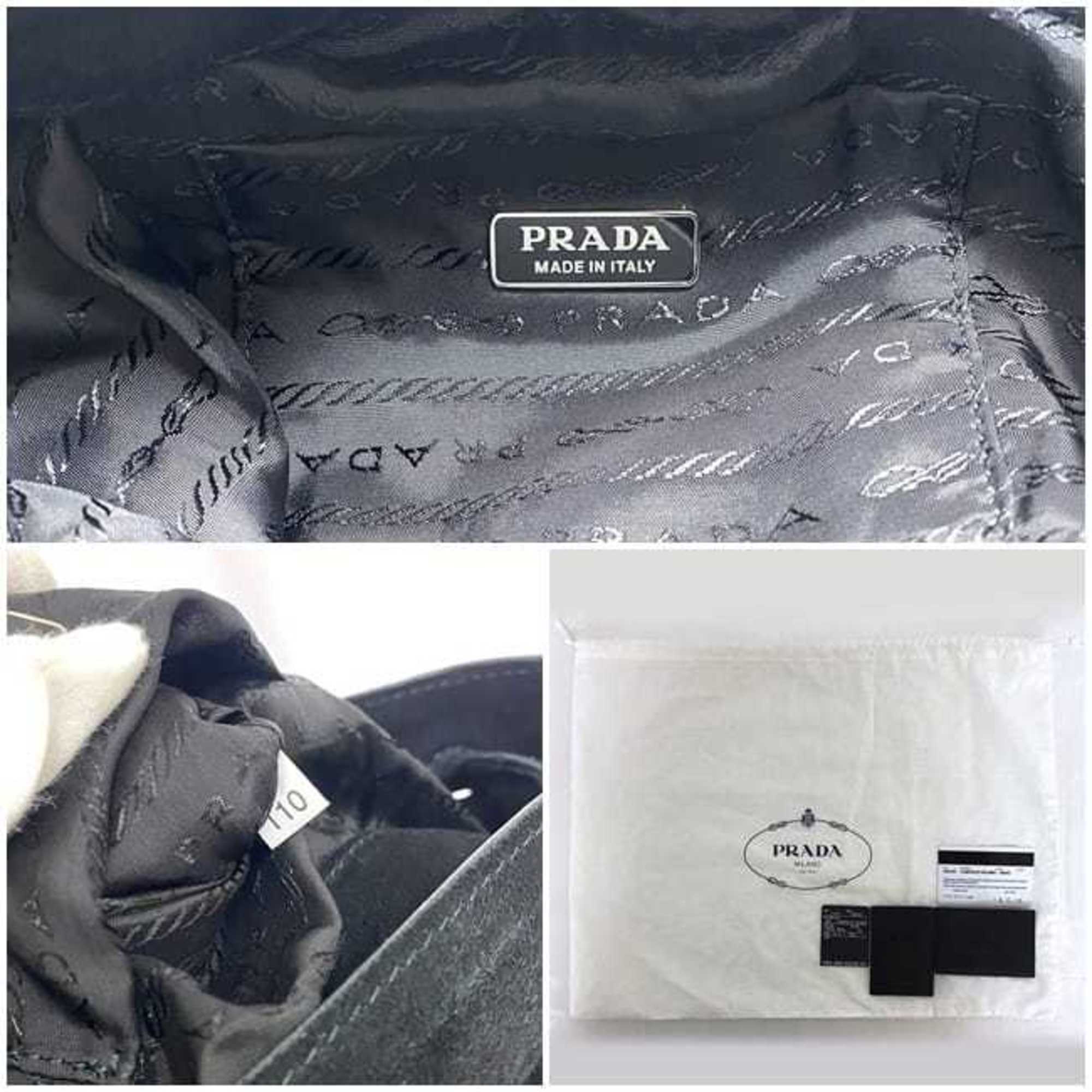 Prada Black Nero Suede Beads Handbag (Pre-Owned)