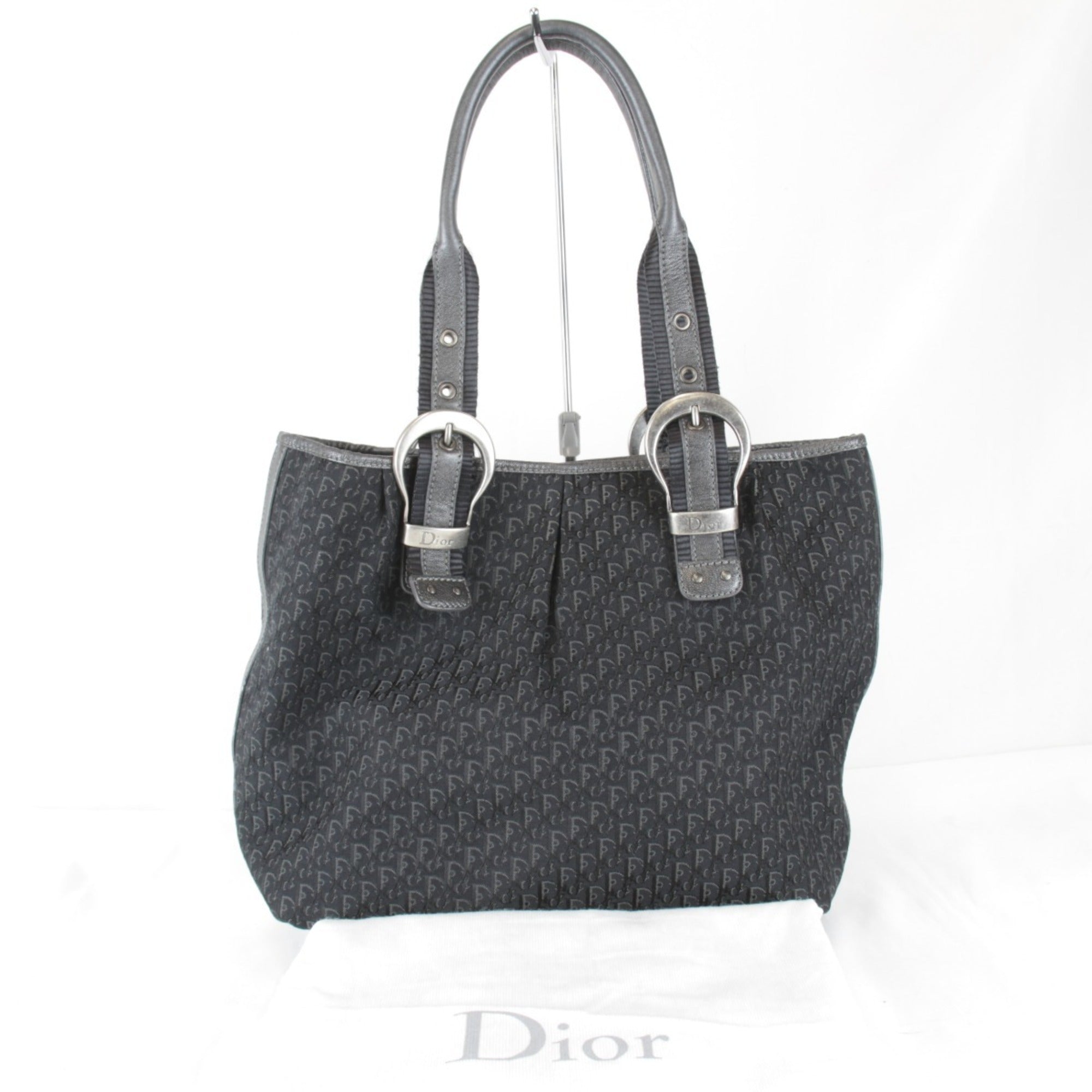 Christian Dior Trotter Black Canvas Tote Bag (Pre-Owned)