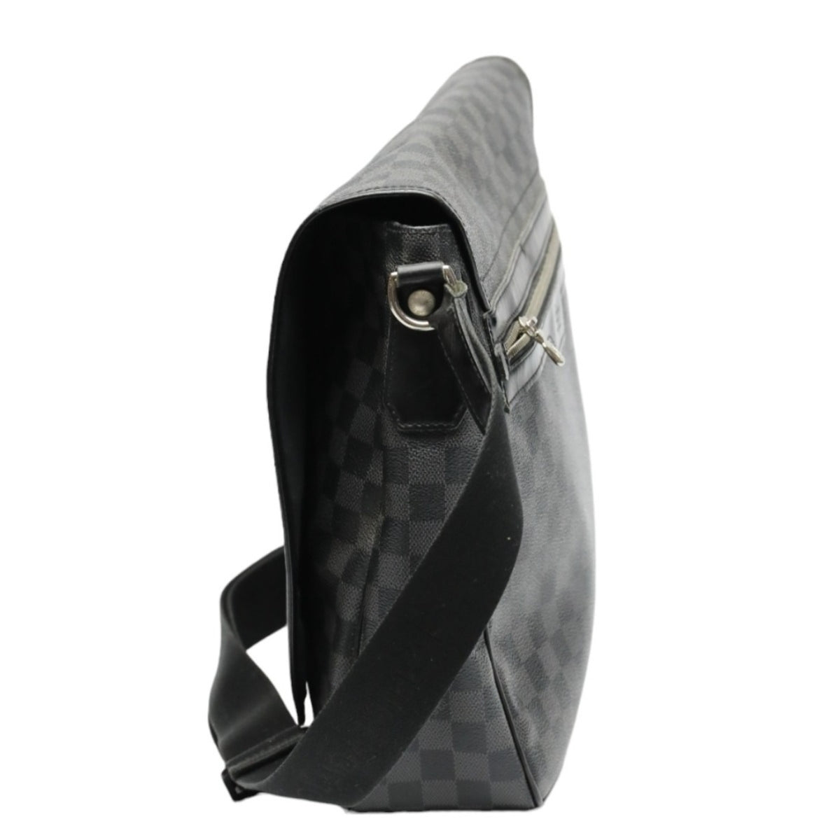 Louis Vuitton Damier Graphite Black Leather Shoulder Bag (Pre-Owned)