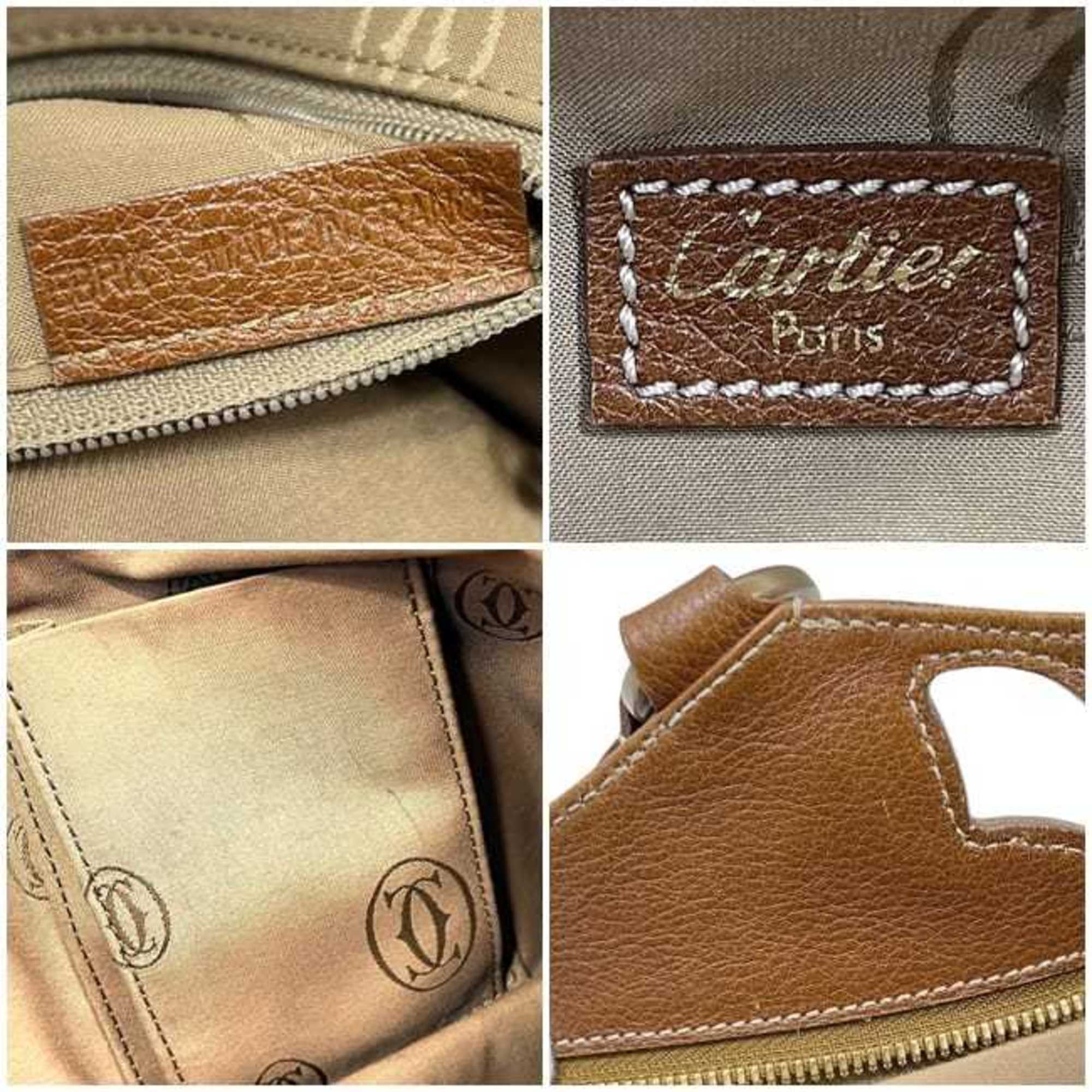 Cartier Brown Leather Handbag (Pre-Owned)