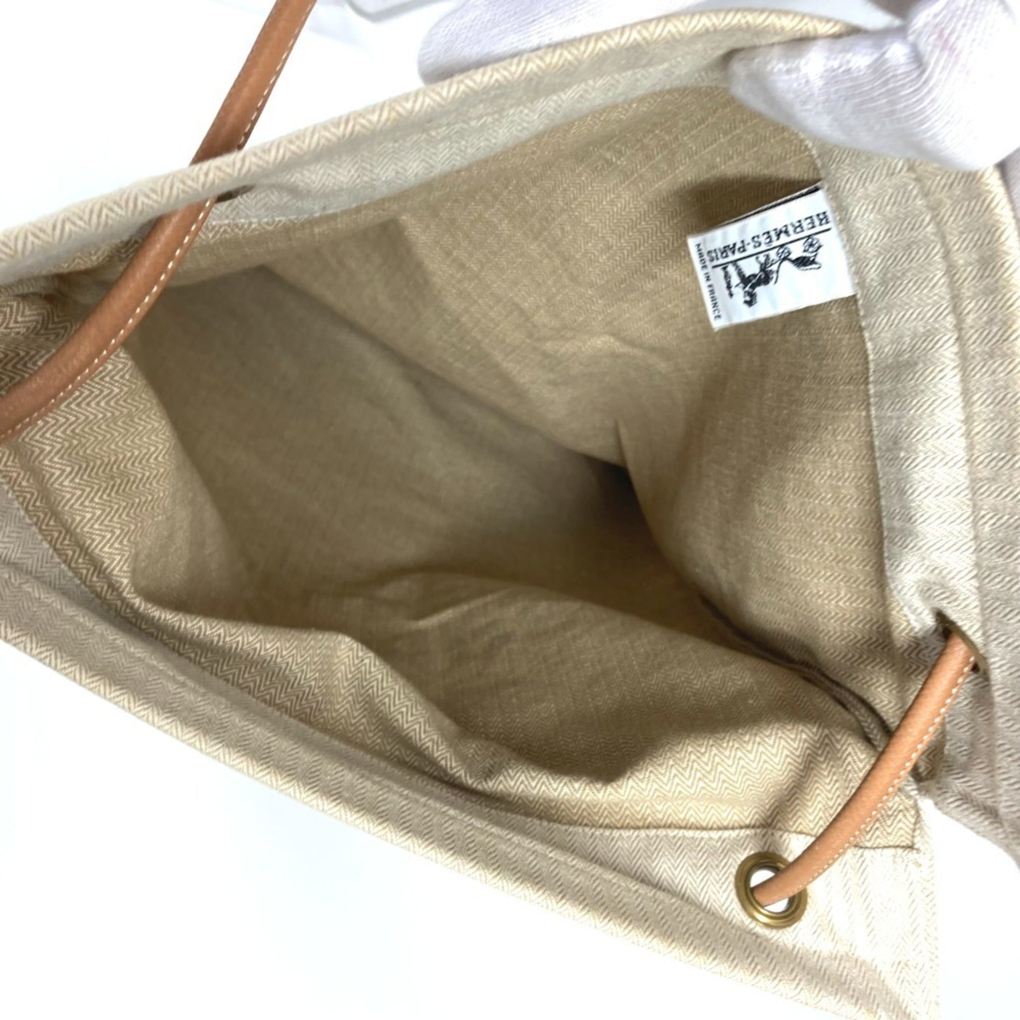 Hermes Natural White Cotton Shoulder Bag (Pre-Owned)