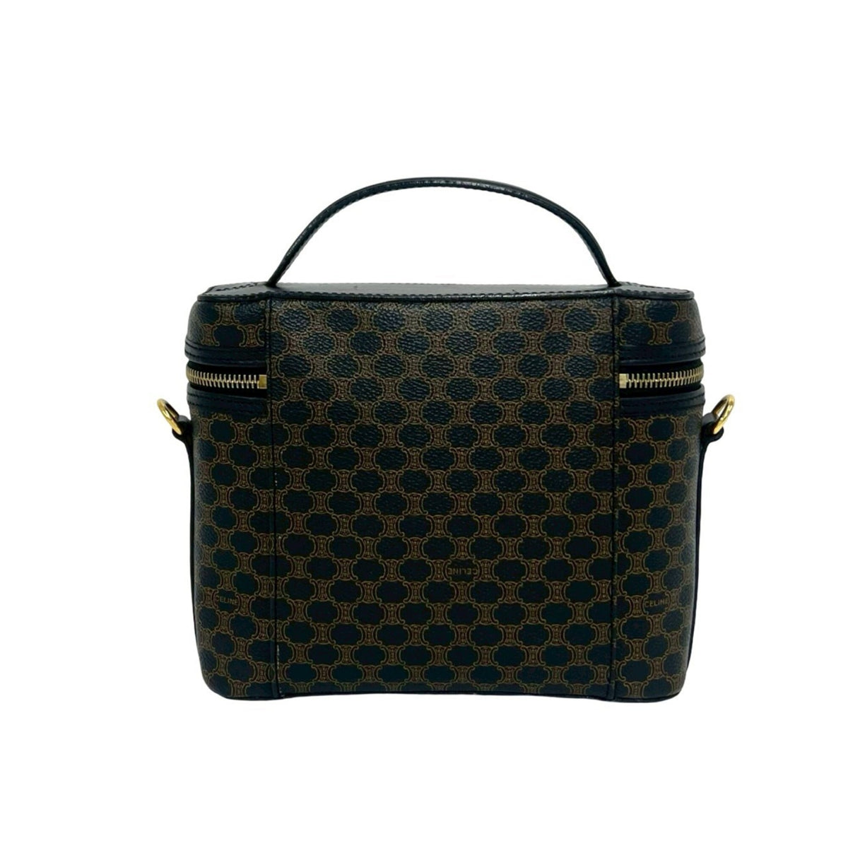 Celine Black Brown Leather Pvc Handbag Shoulder Bag (Pre-Owned)