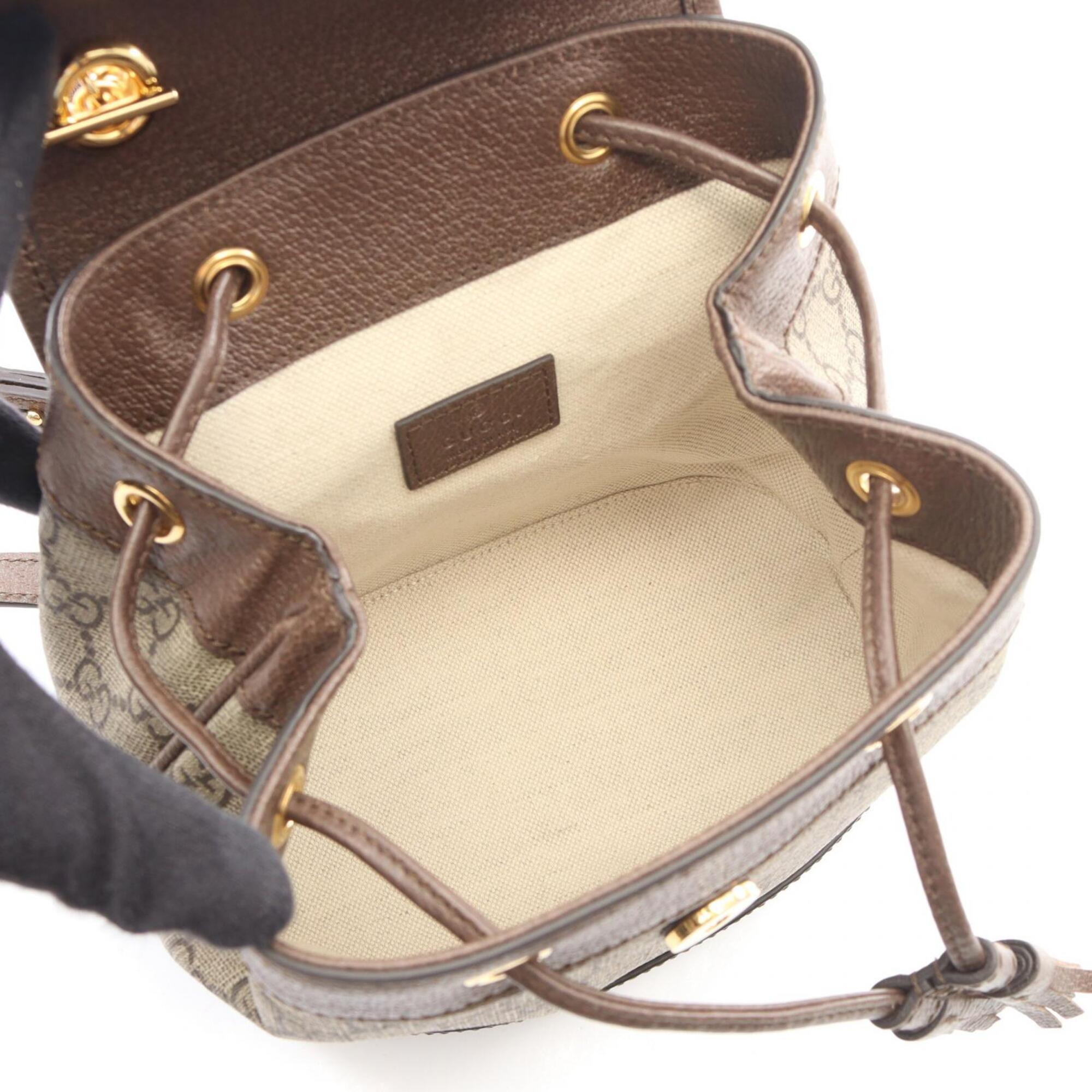 Gucci Beige Brown Pvc Leather Backpack Handbag (Pre-Owned)
