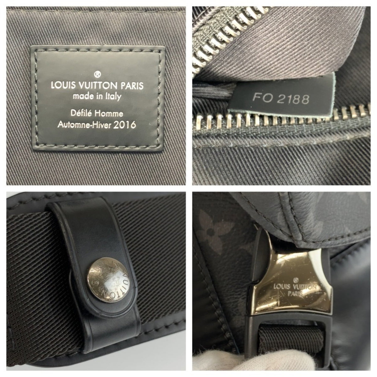 Louis Vuitton Black Monogram Eclipse Messenger Bag Shoulder Bag (Pre-Owned)