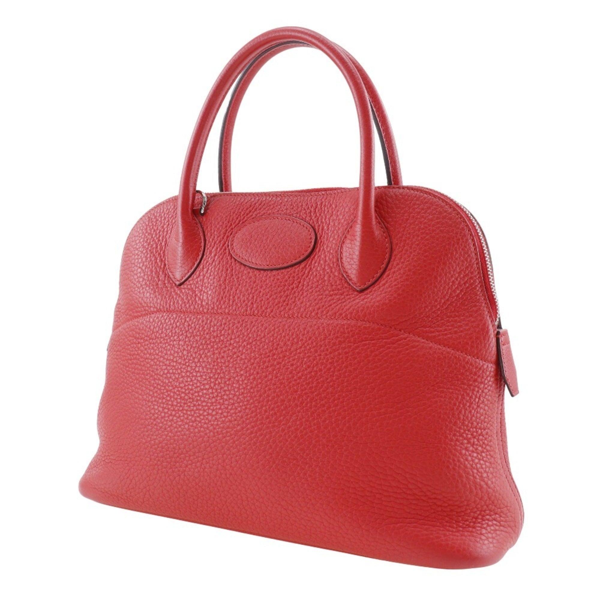 Hermes Bolide Red Color Taurillon Clemence Leather Handbag (Pre-Owned)