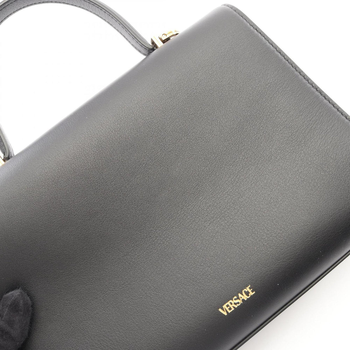 Versace Black Leather Handbag (Pre-Owned)