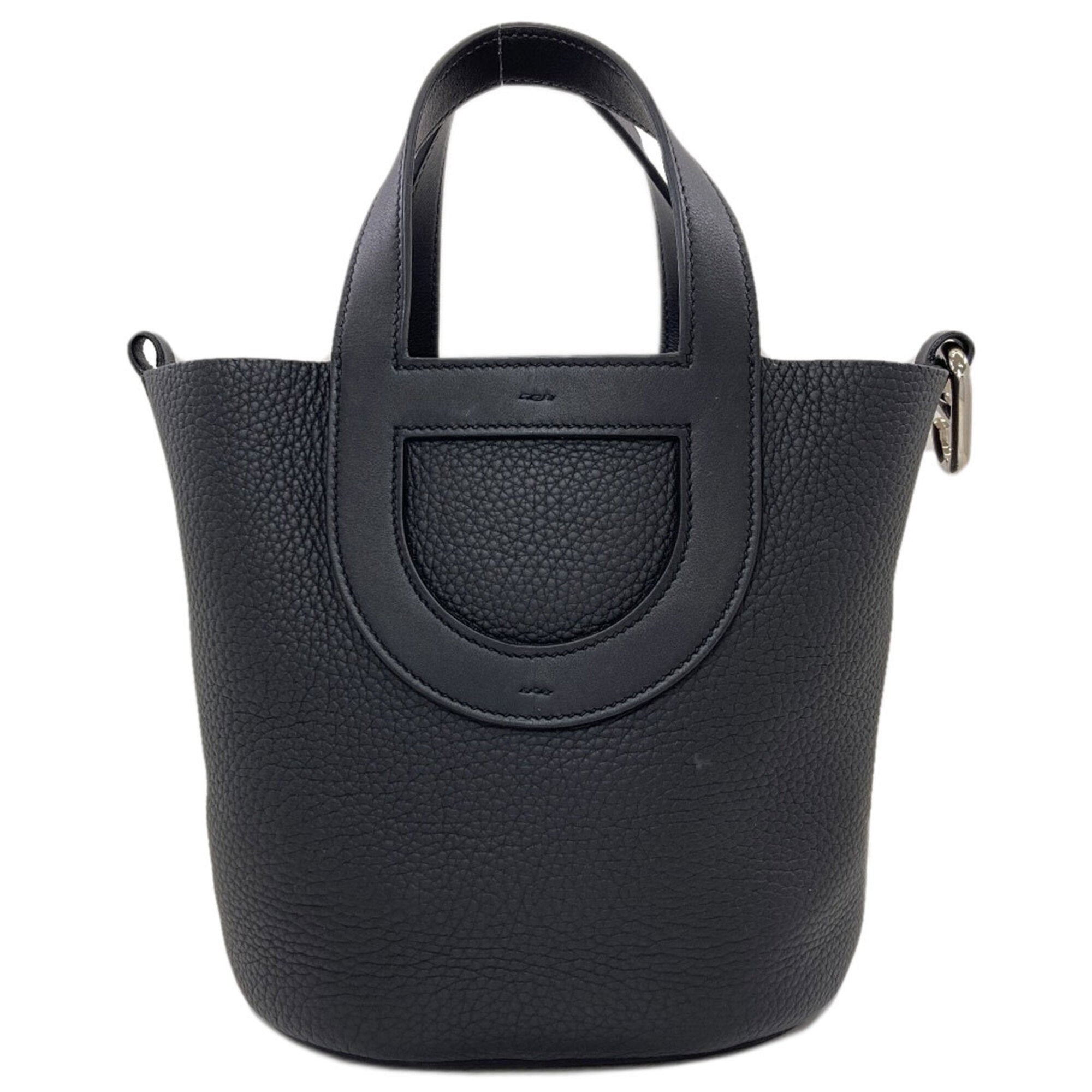 Hermes Black Taurillon Clemence Leather Handbag (Pre-Owned)