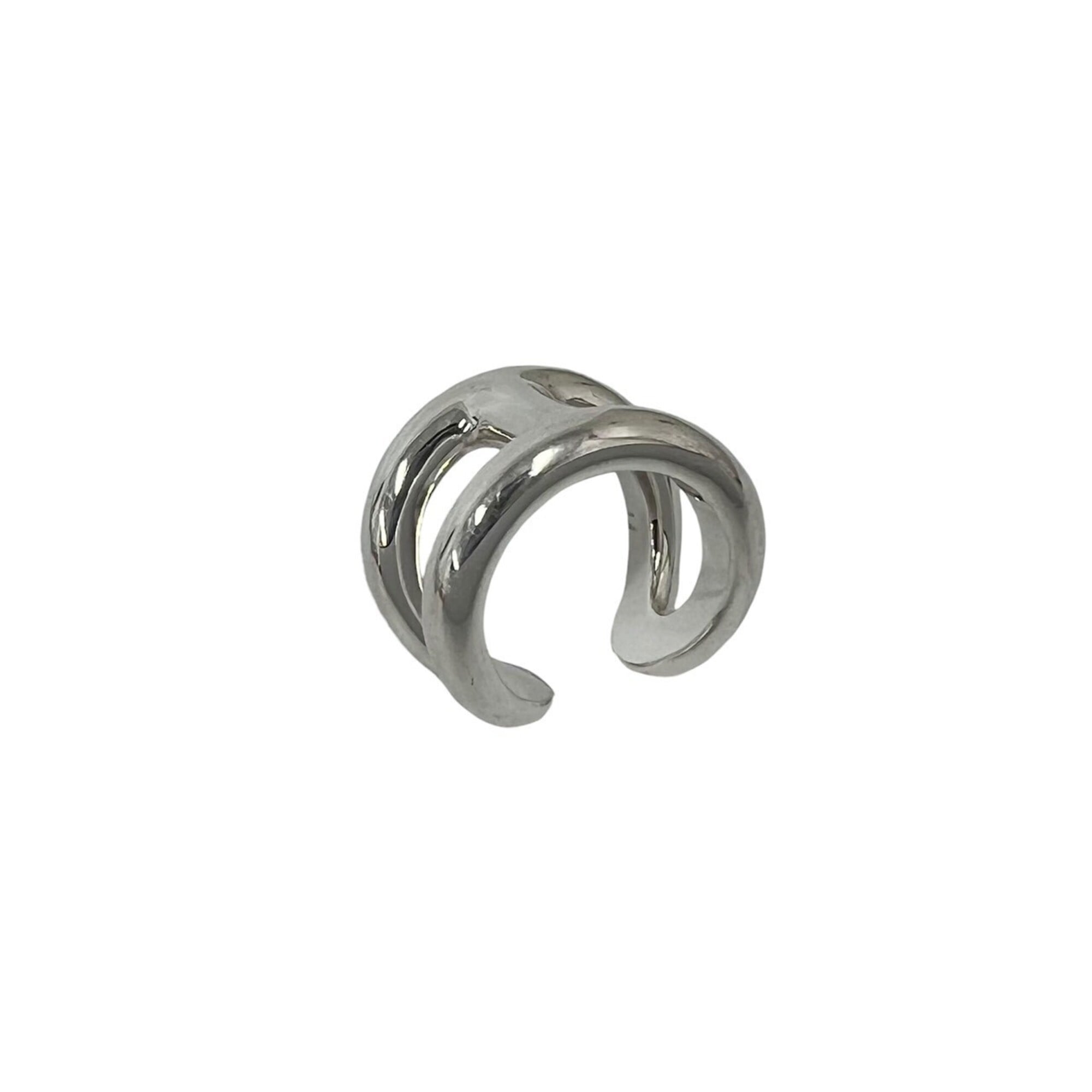 Hermes Silver Silver 925 Band Ring (Pre-Owned)