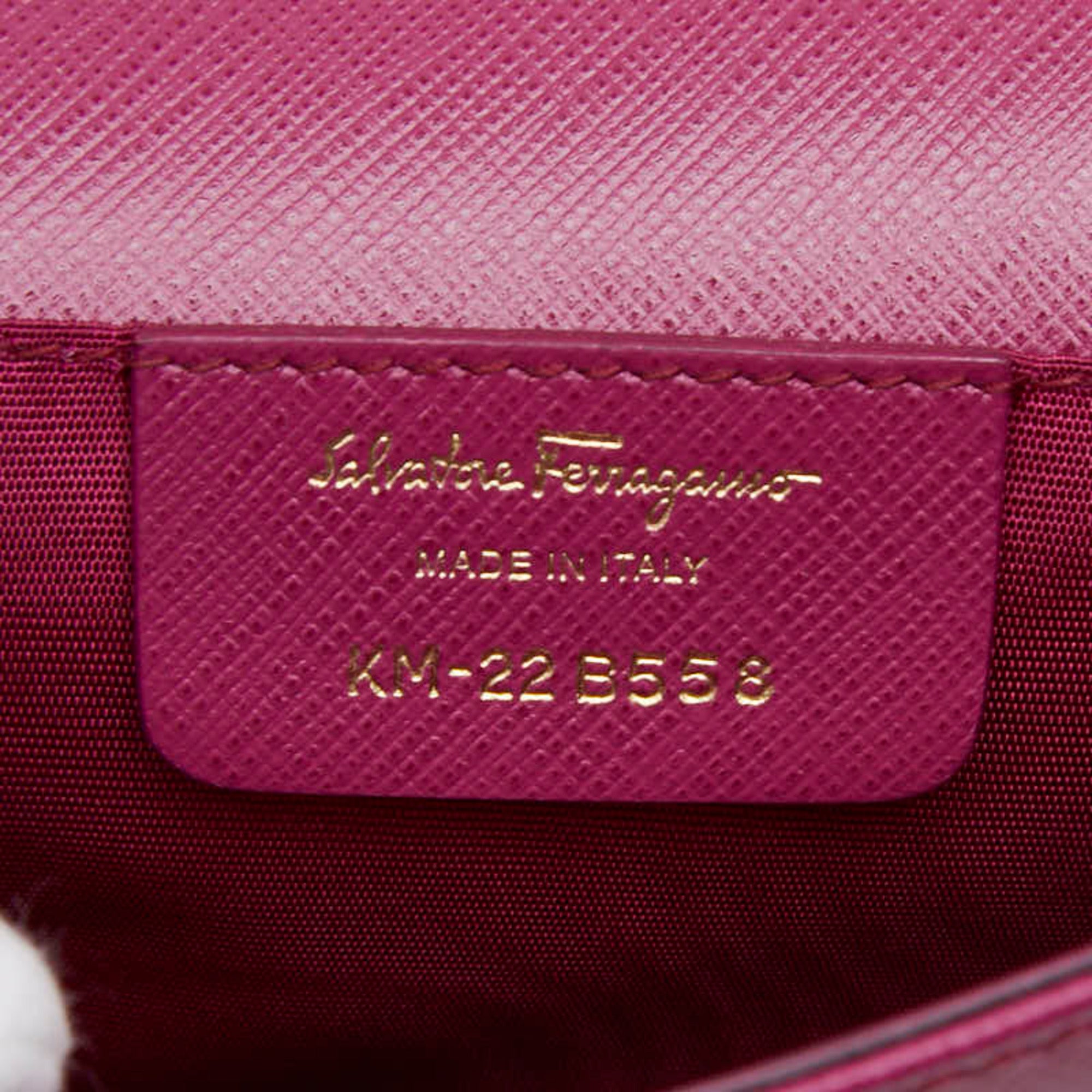 Salvatore Ferragamo Purple Leather Shoulder Bag (Pre-Owned)