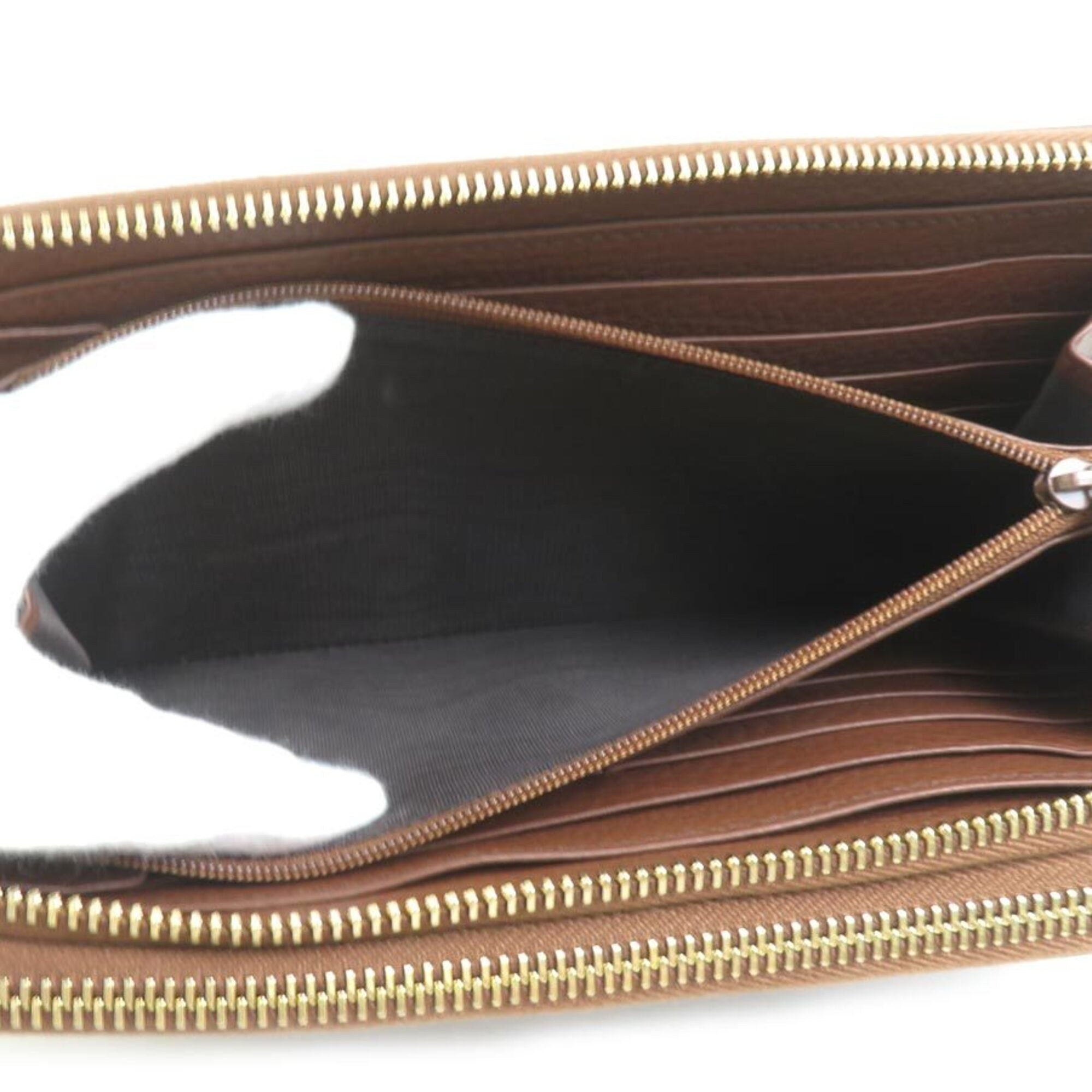 Gucci Brown Leather Long Wallet (Bi-Fold) (Pre-Owned)