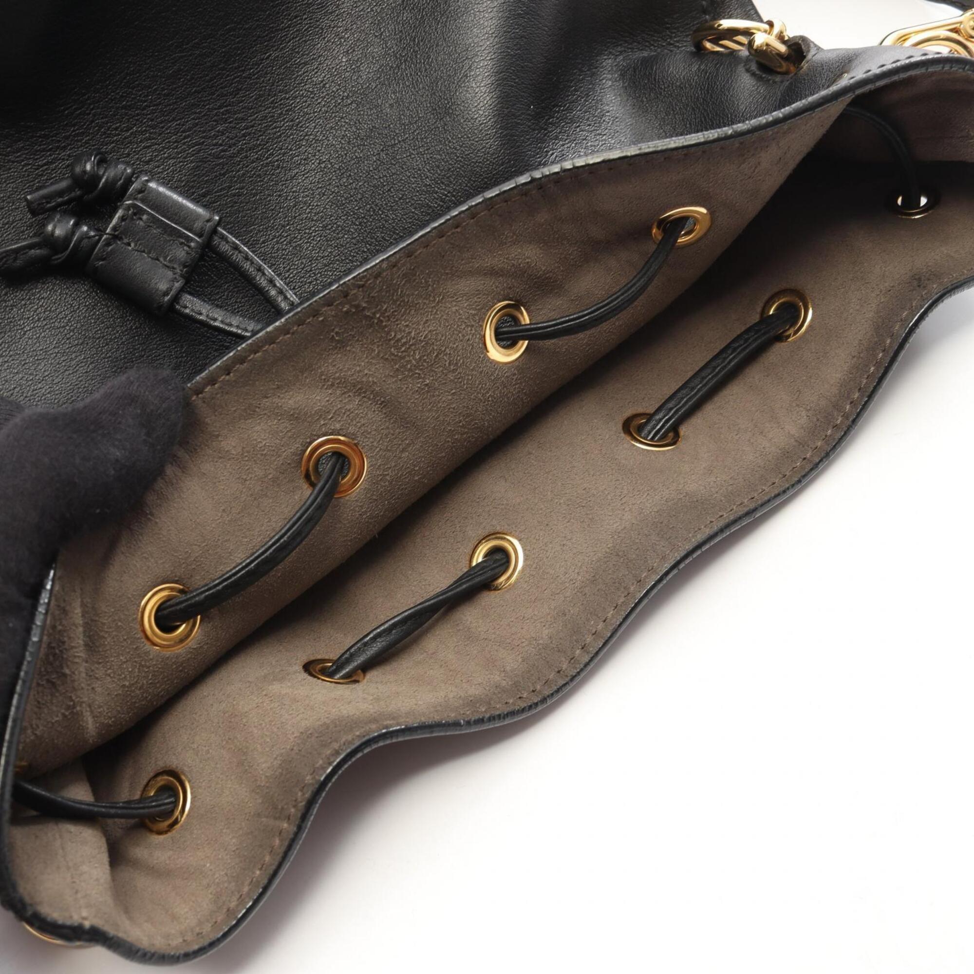 Fendi Black Leather Handbag Shoulder Bag (Pre-Owned)