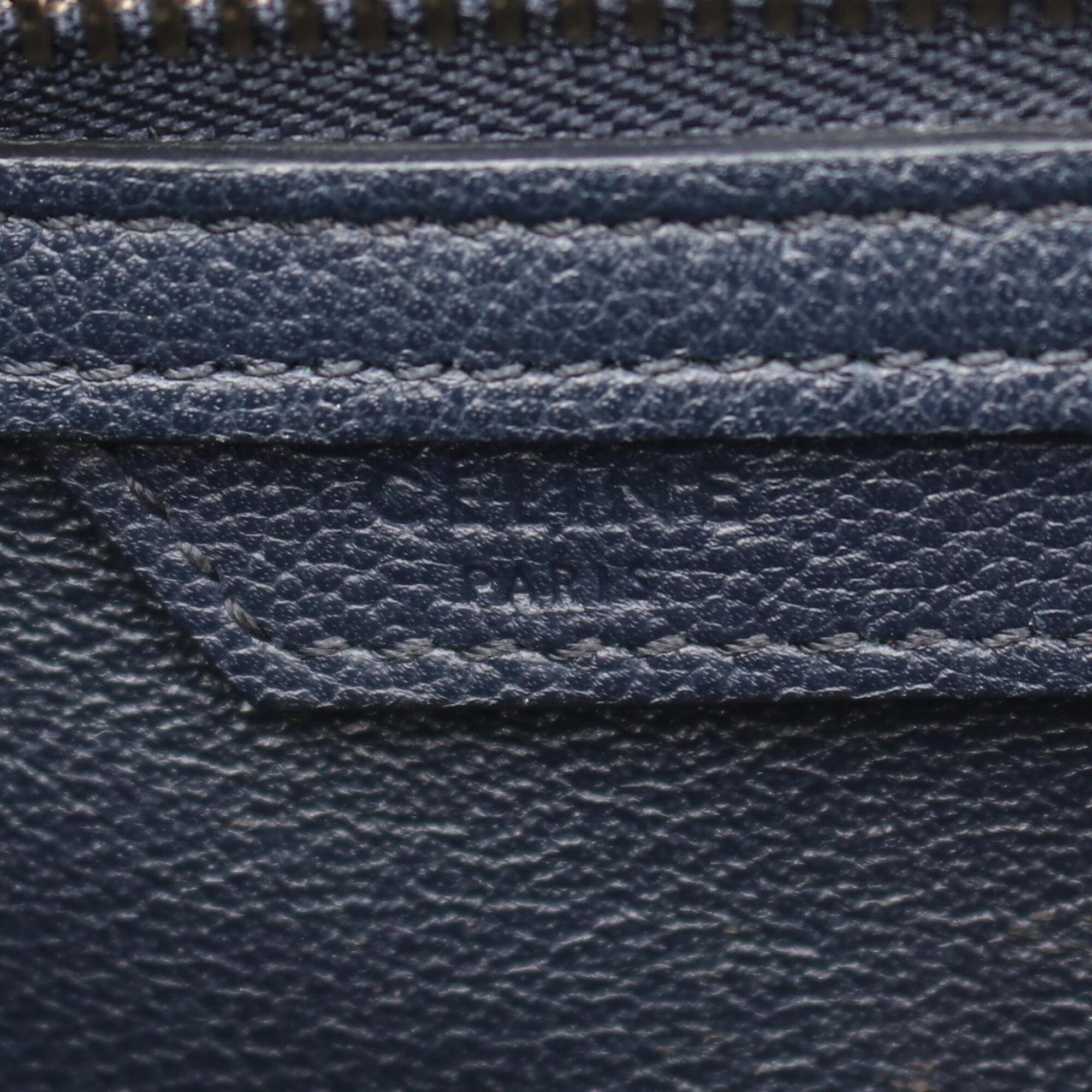 Celine Beige Navy Yellow Suede Leather Handbag Tote Bag (Pre-Owned)