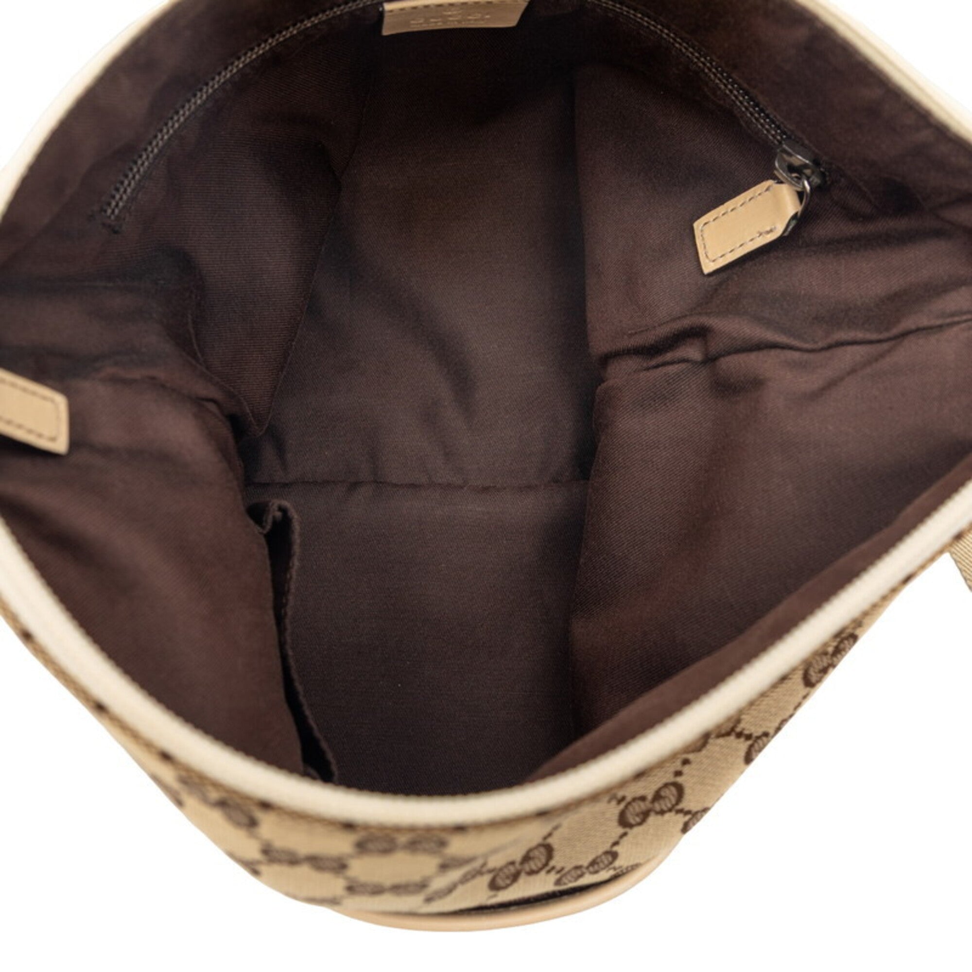 Gucci Gg Canvas Beige Ivory Canvas Leather Shoulder Bag (Pre-Owned)