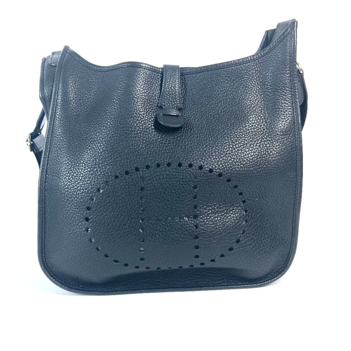Hermes Black Taurillon Clemence Leather Shoulder Bag (Pre-Owned)