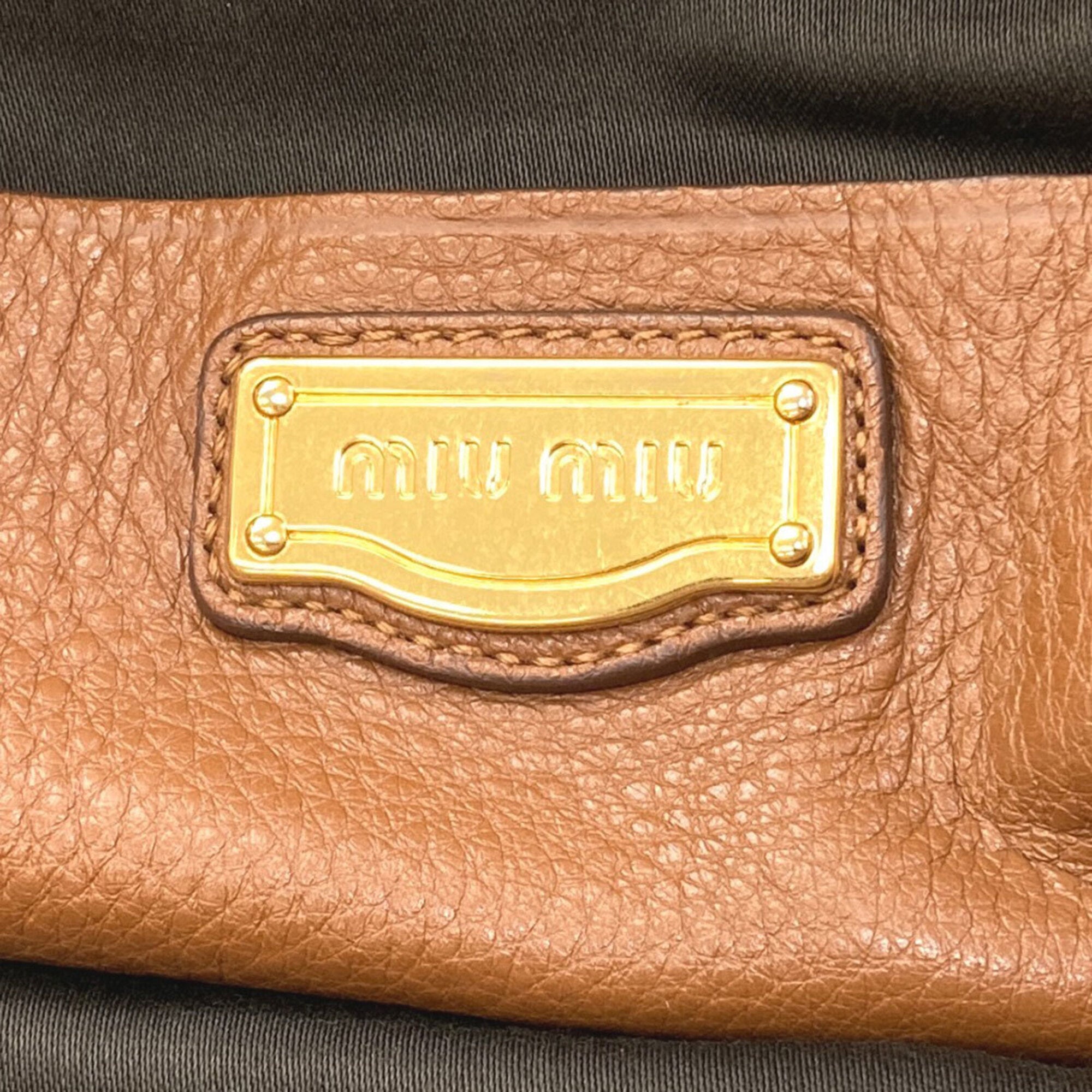 Miu Miu Brown Leather Tote Bag (Pre-Owned)