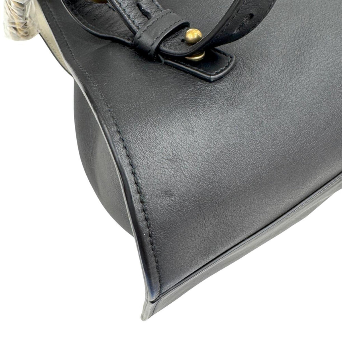 Gucci Black Gold White Leather Metal Backpack (Pre-Owned)