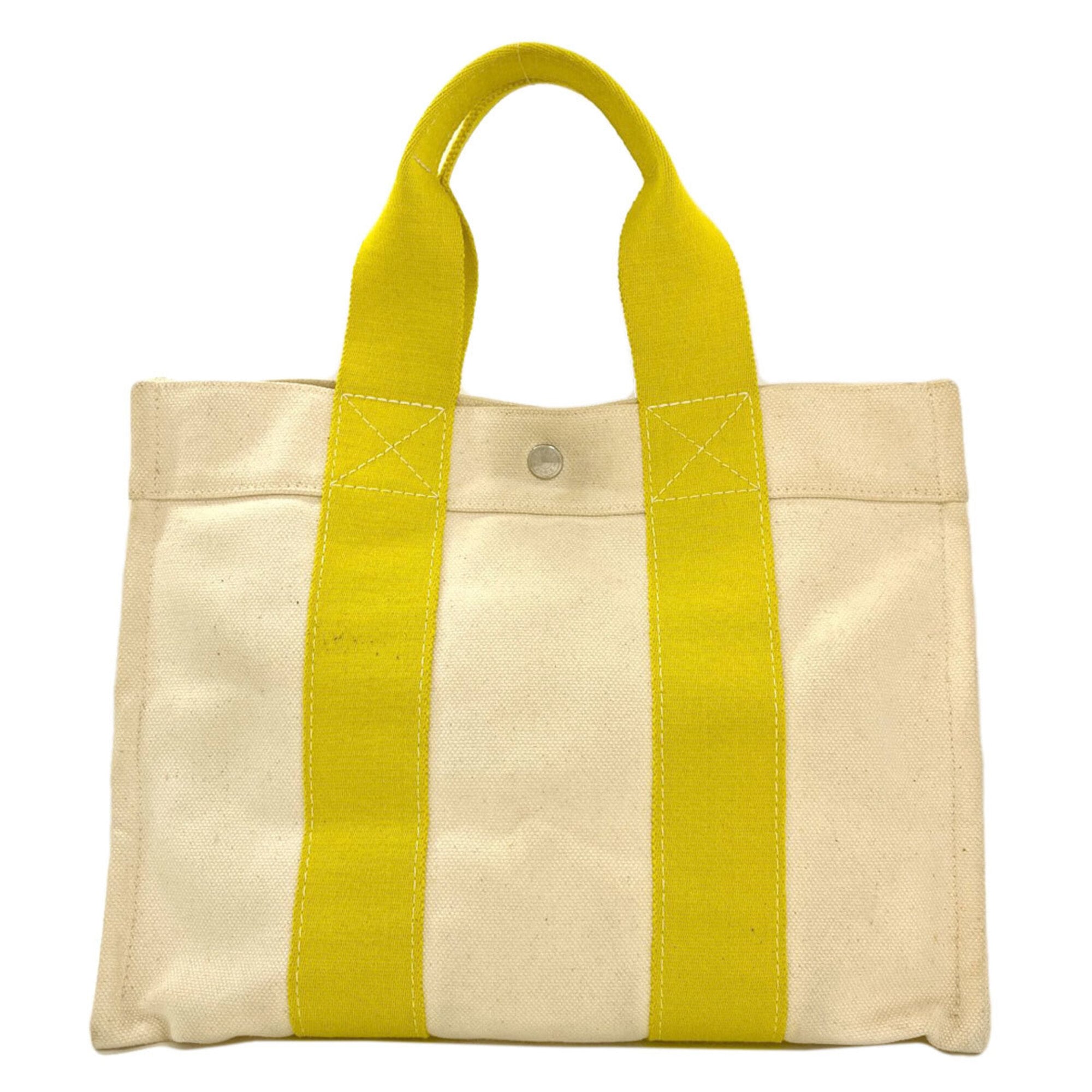 Hermes Yellow Canvas Handbag (Pre-Owned)