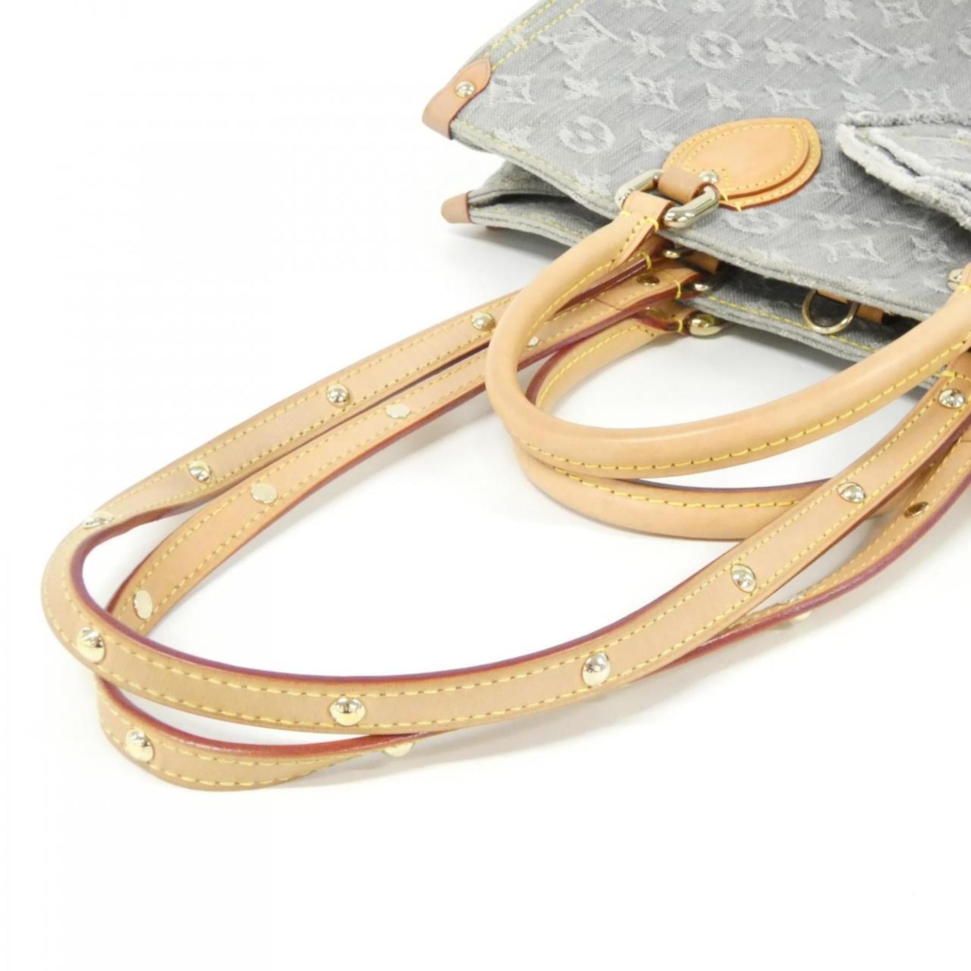 Louis Vuitton Gray Denim Canvas Handbag (Pre-Owned)