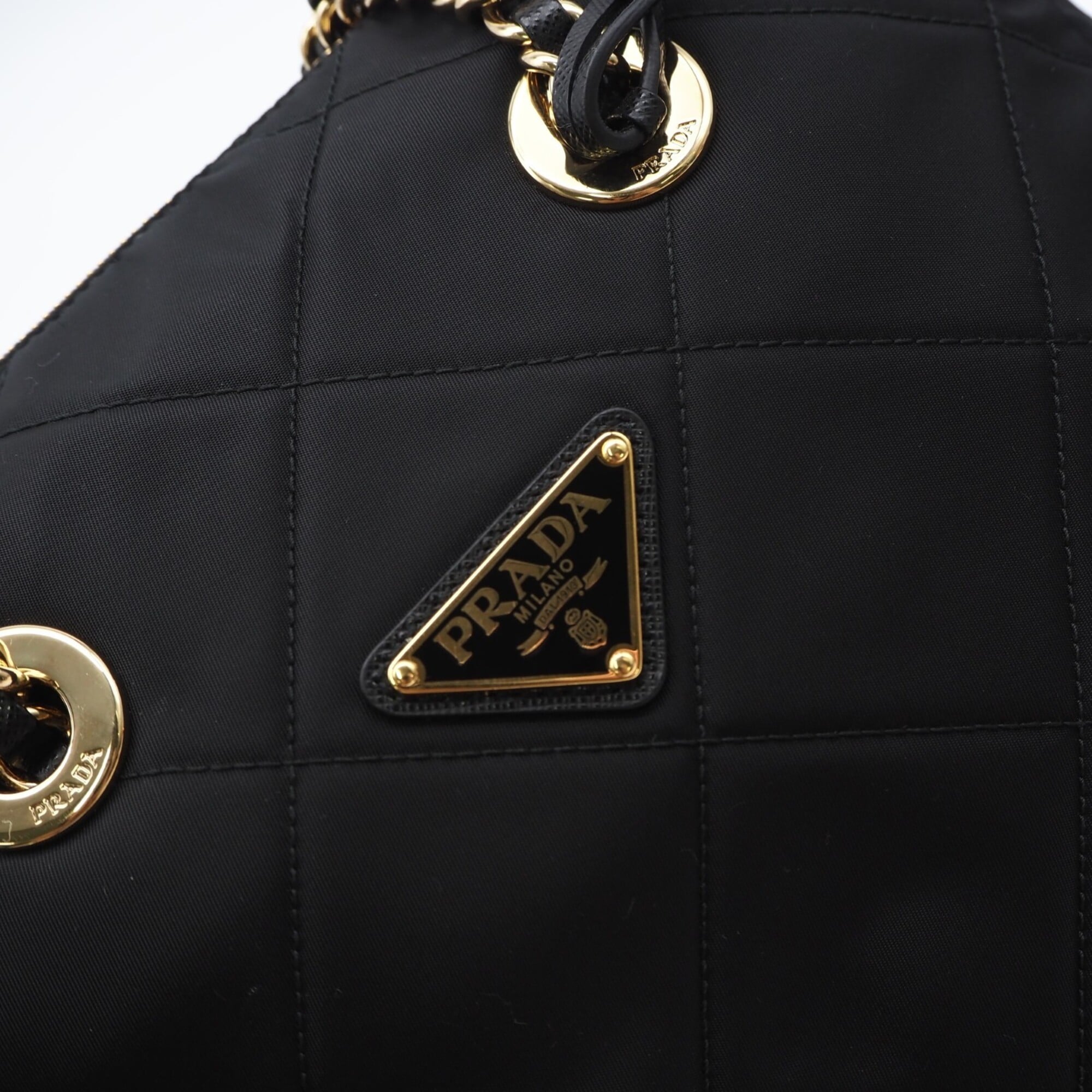 Prada Saffiano Black Nero Nylon Saffiano Shoulder Bag (Pre-Owned)