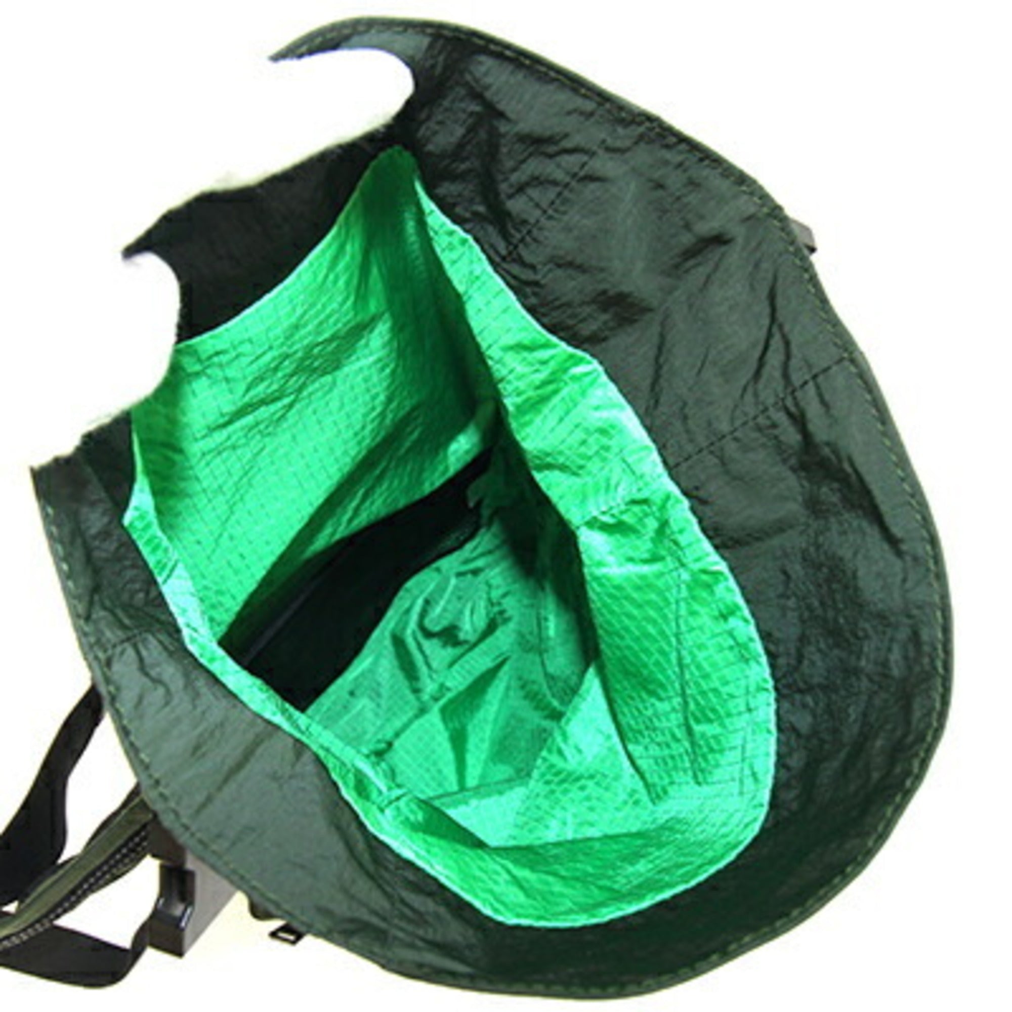 Bottega Veneta Black Dark Green Nylon Leather Fanny Pack Sling Bag (Pre-Owned)